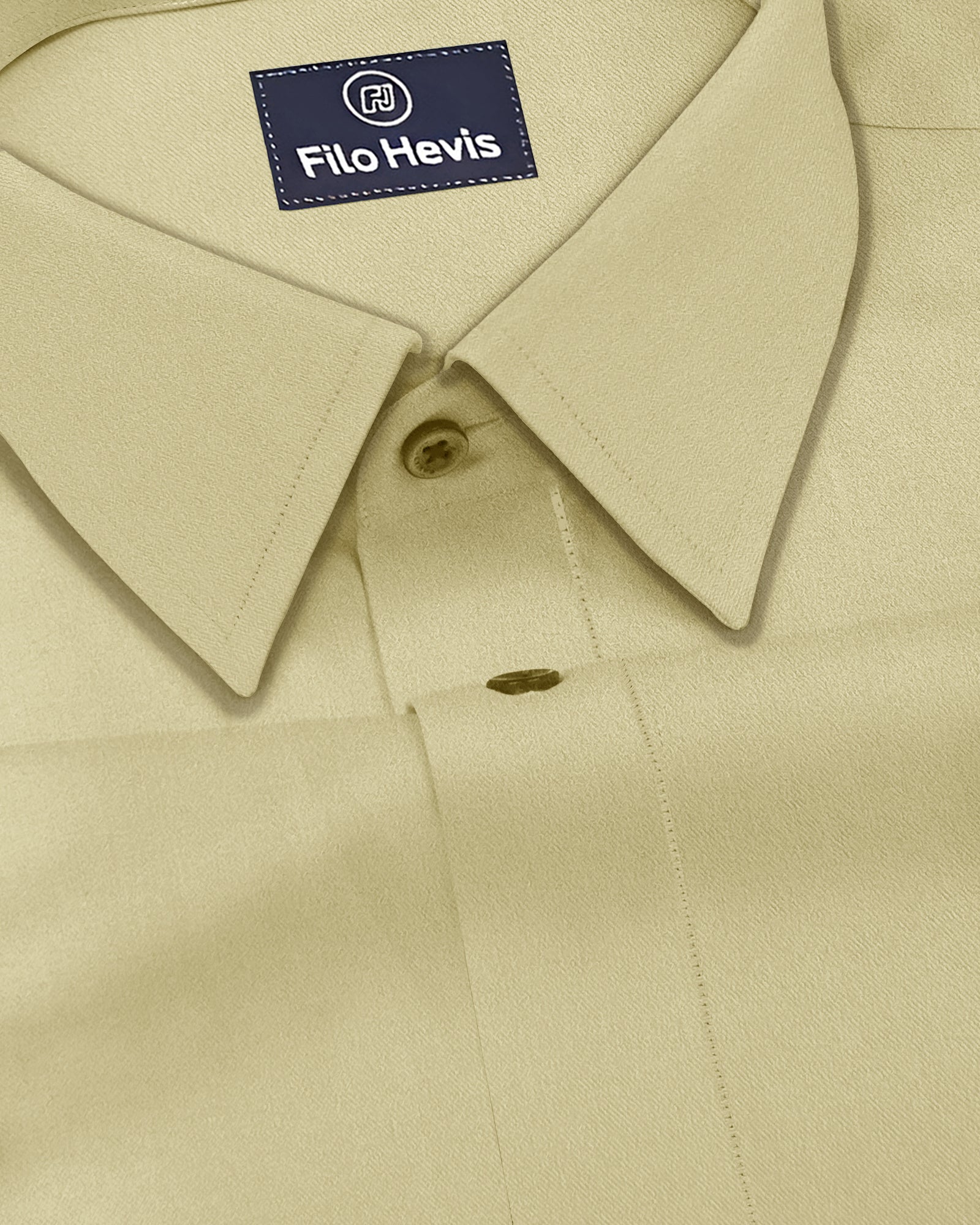 Men Mustang Lycra Soft Stretchable Shirt- Cream Yellow