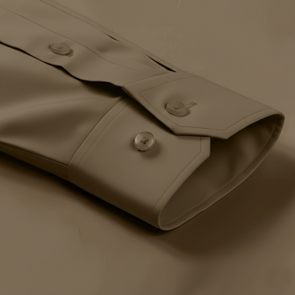 Men's Formal Regular Fit Cotton Full Sleeve Shirt- BROWN