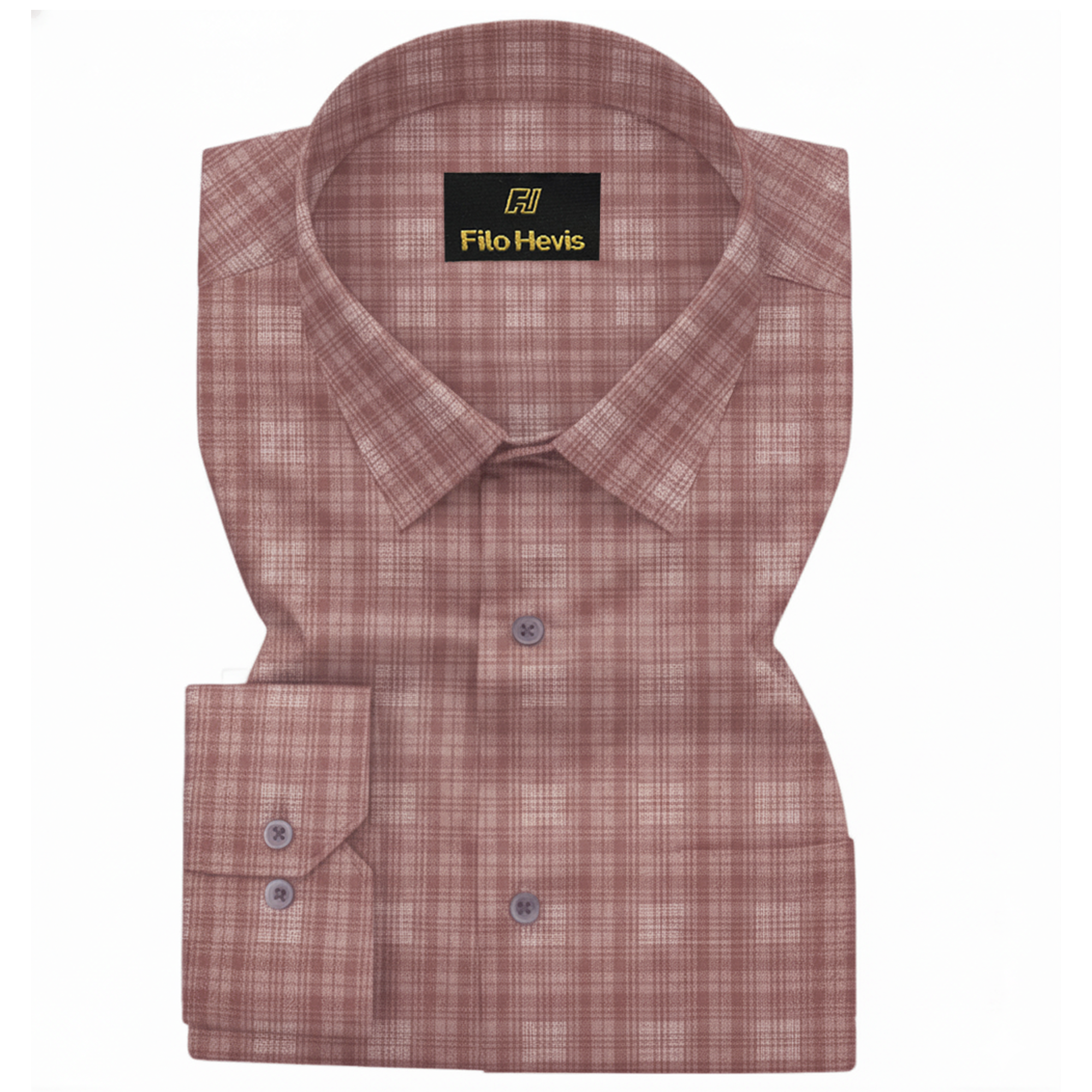 Elegant Maroon Plaid Formal Shirt – Premium Cotton Blend | Tailored Fit