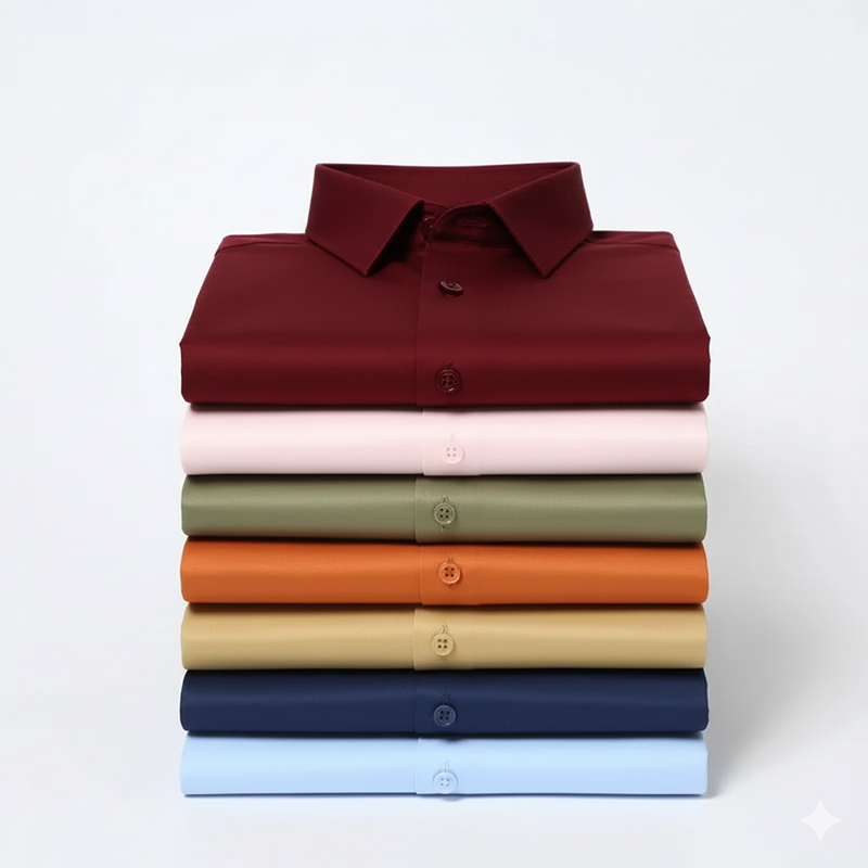 Men's Satin Lycra formal Full Sleeve Shirt Maroon