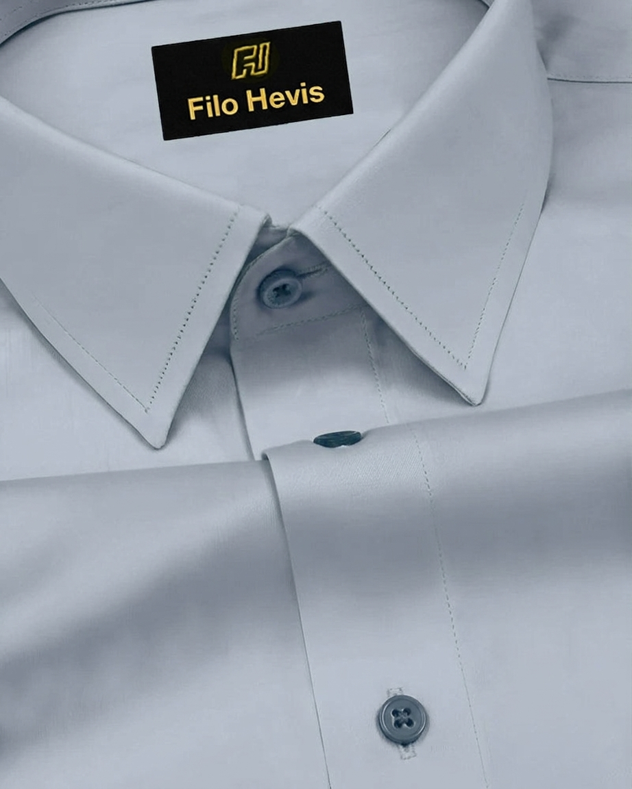 Platinum Cotton Satin Formal Shirt for Men - with Pocket | Grey