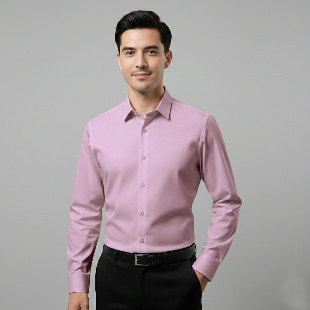 Japanese Lycra Premium Stretch Shirt–Lavender Mist | Ultra-Smooth Formal Fit | Light Onion