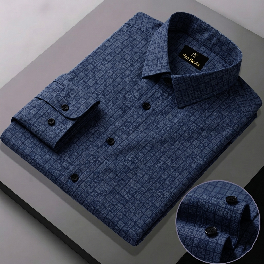 Print Shirt for Men | Smart Regular Fit | Blue