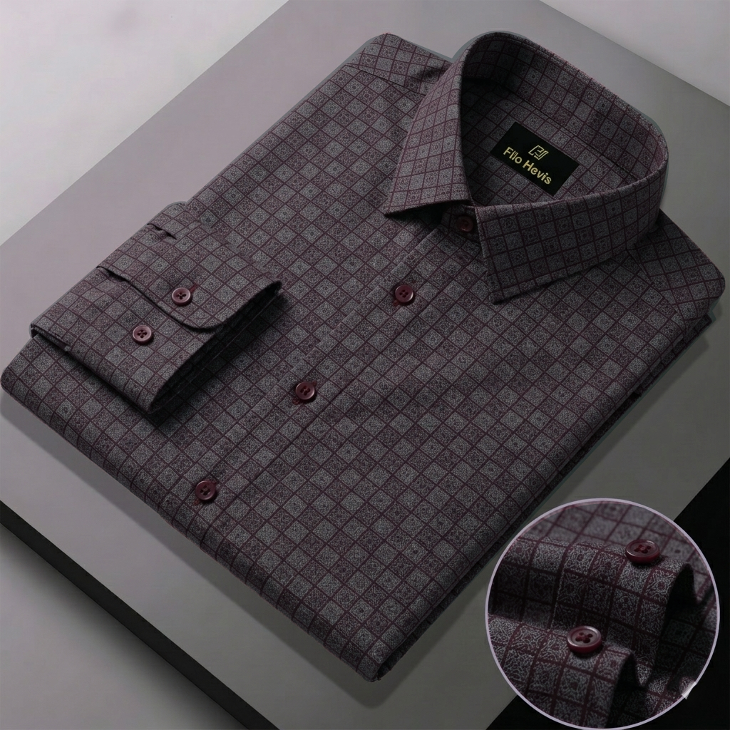 Print Shirt for Men | Smart Regular Fit | Brown