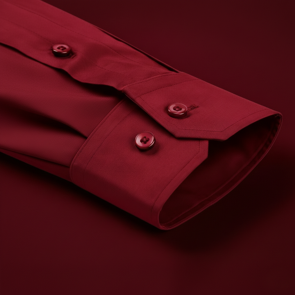 Men's Formal Regular Fit Cotton Full Sleeve Shirt - Maroon