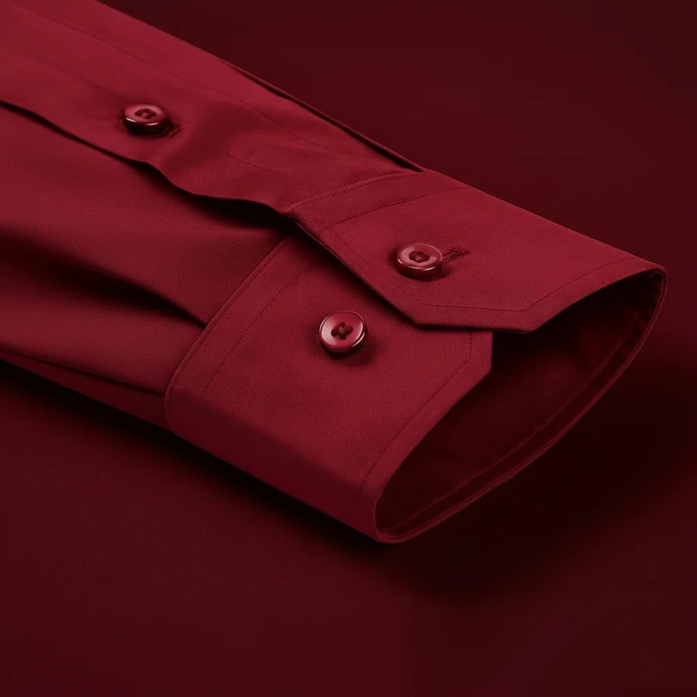Cotton Formal Shirt for Men - Regular Fit Full Sleeve | Maroon