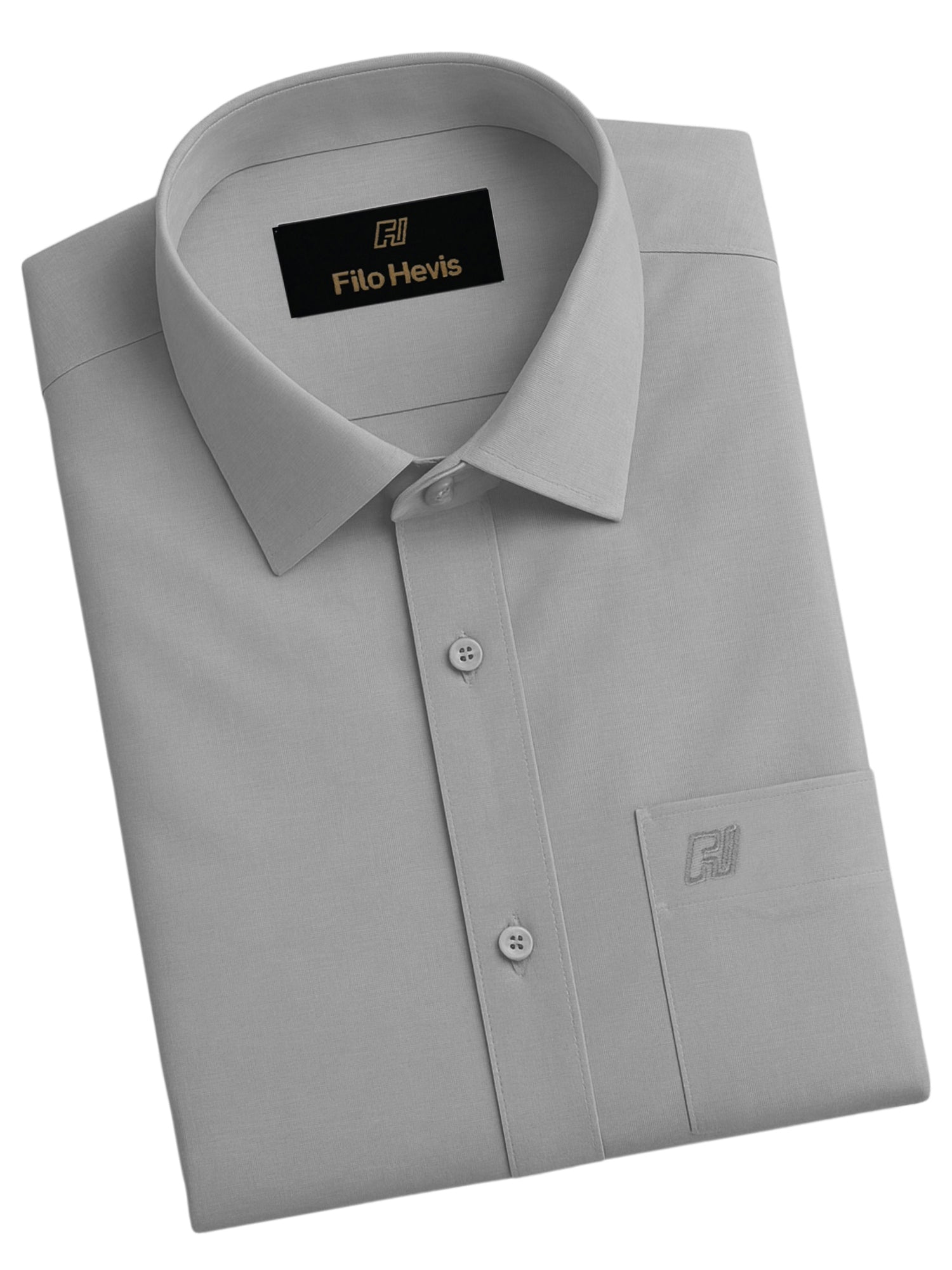 Filafil Fabric Regular Fit Single Pocket Formal Shirt Full Sleeve - Grey