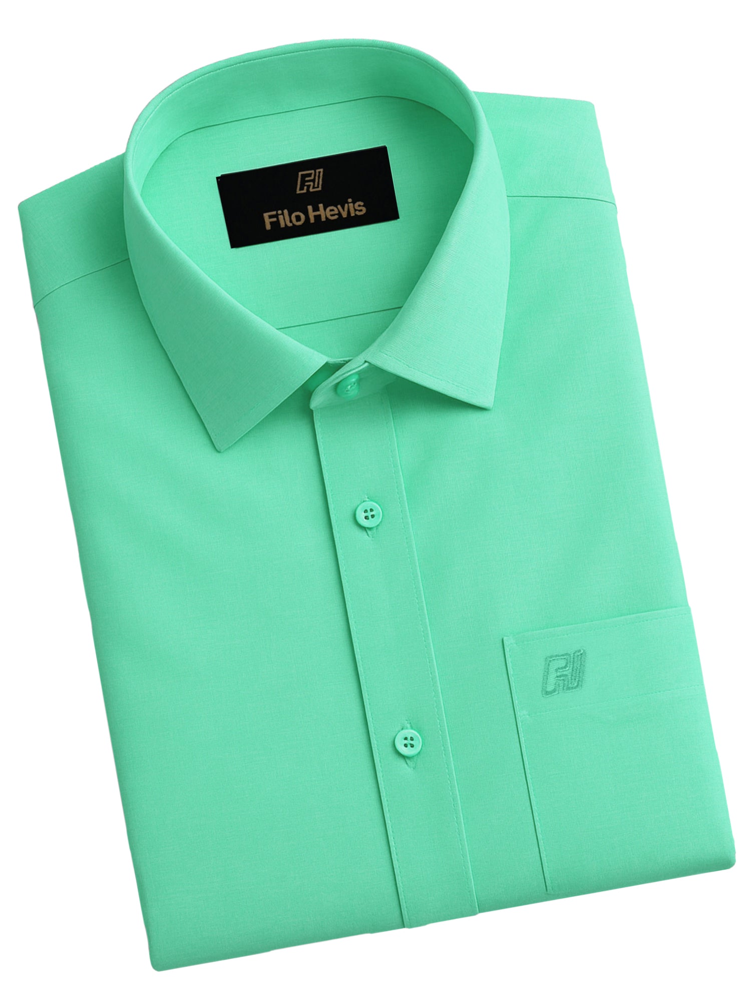 Filafil Fabric Regular Fit Single Pocket Formal Shirt Full Sleeve -Green