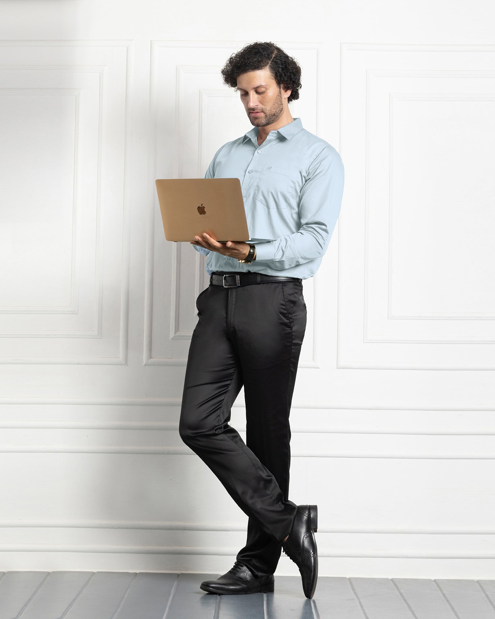 PLUS SIZE FORMAL SHIRTS IN COTTON FOR MEN (Single Pocket)- Grayish Green
