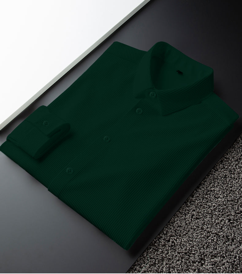 Corduroy Casual Shirts for Men Blended Fabric - Green