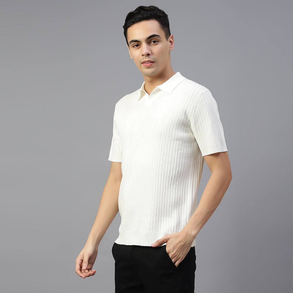 White Plain Lining Polo T-shirt