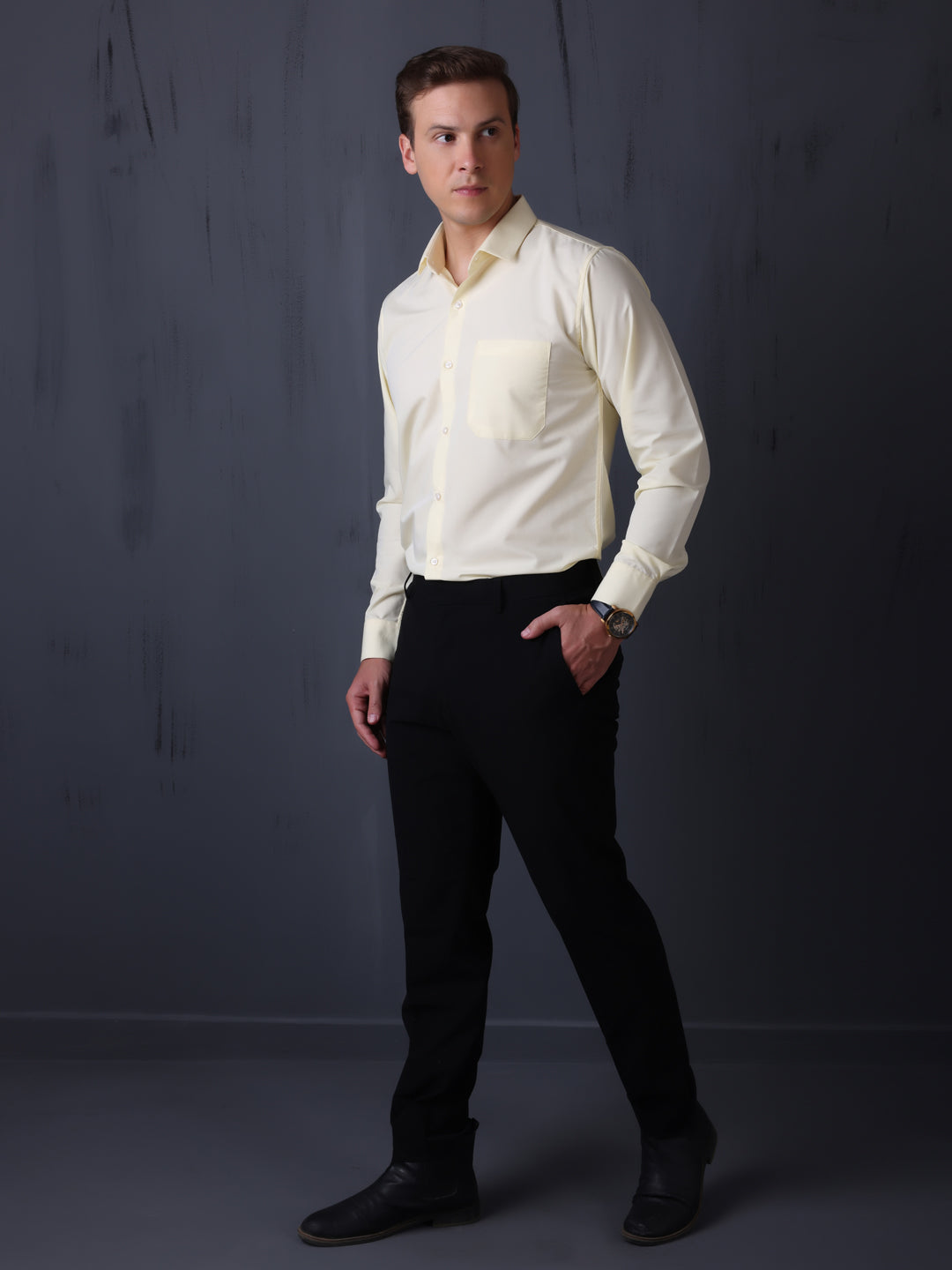 Single Pocket Formal Shirts - Yellow