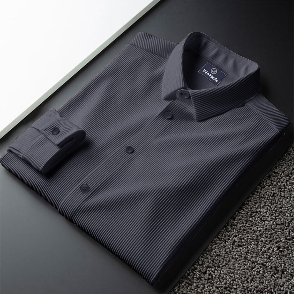 Corduroy Casual Shirts for Men Blended Fabric - Grey