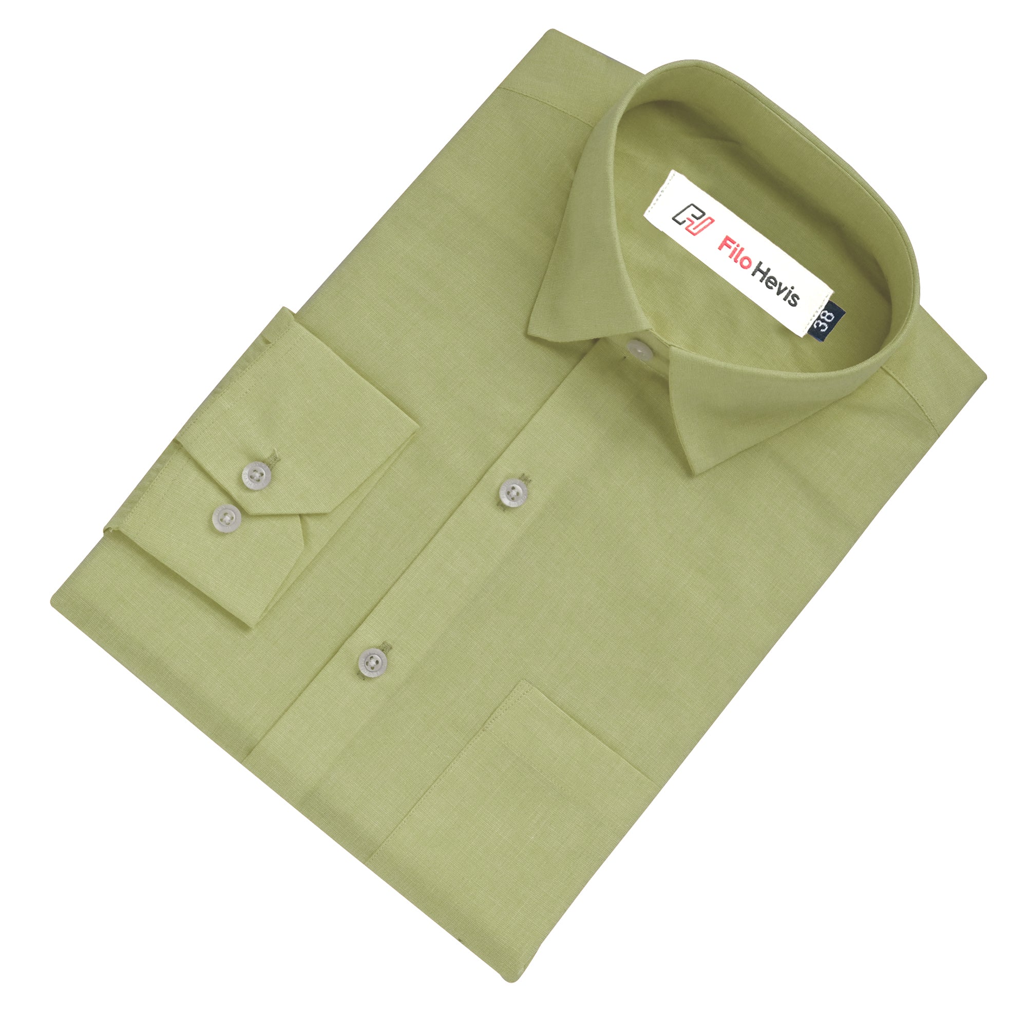 Filafil Fabric Regular Fit Formal Shirt Full Sleeve -Light pastel green