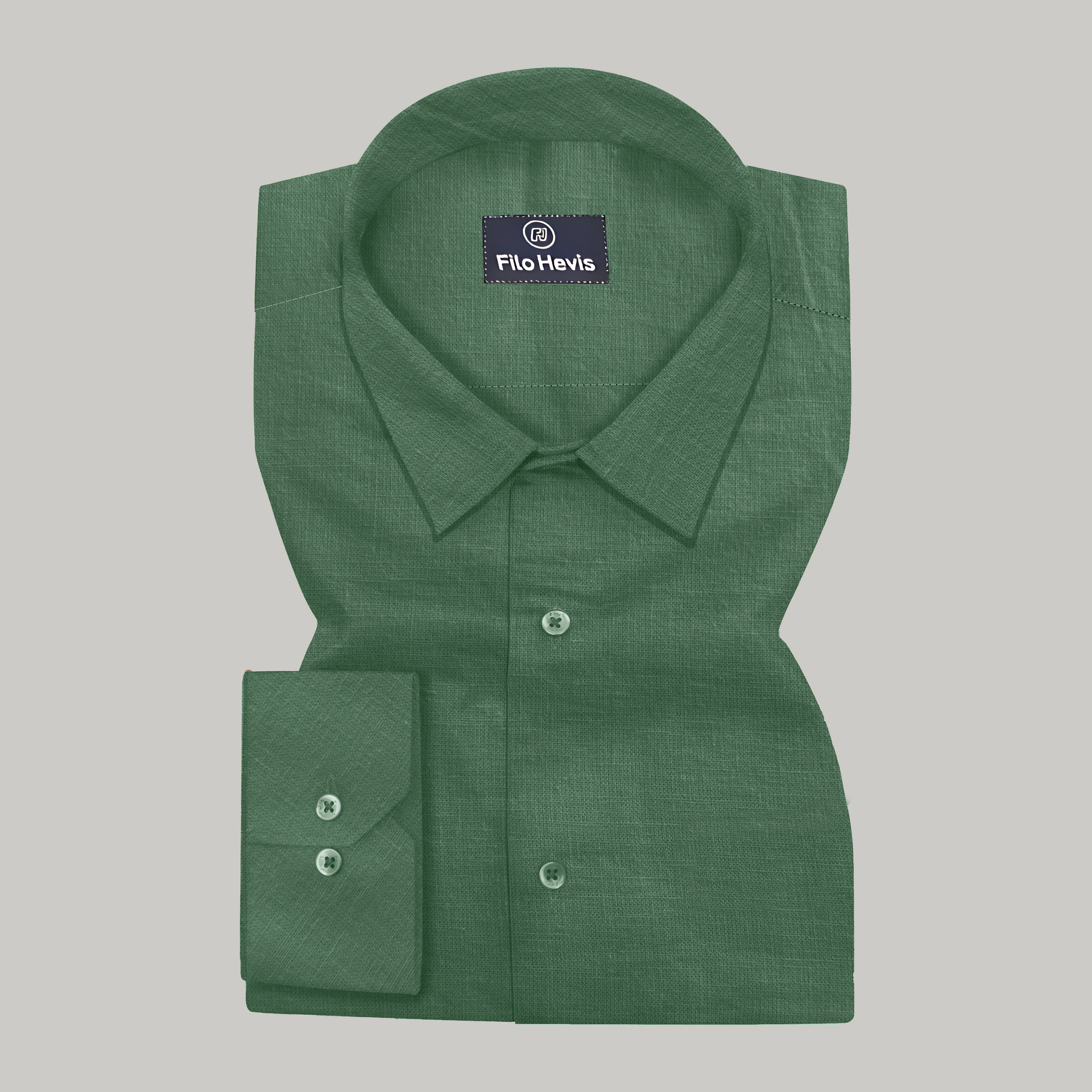 Men's Pure Linen Casual Shirt - Light Green/Sage Green