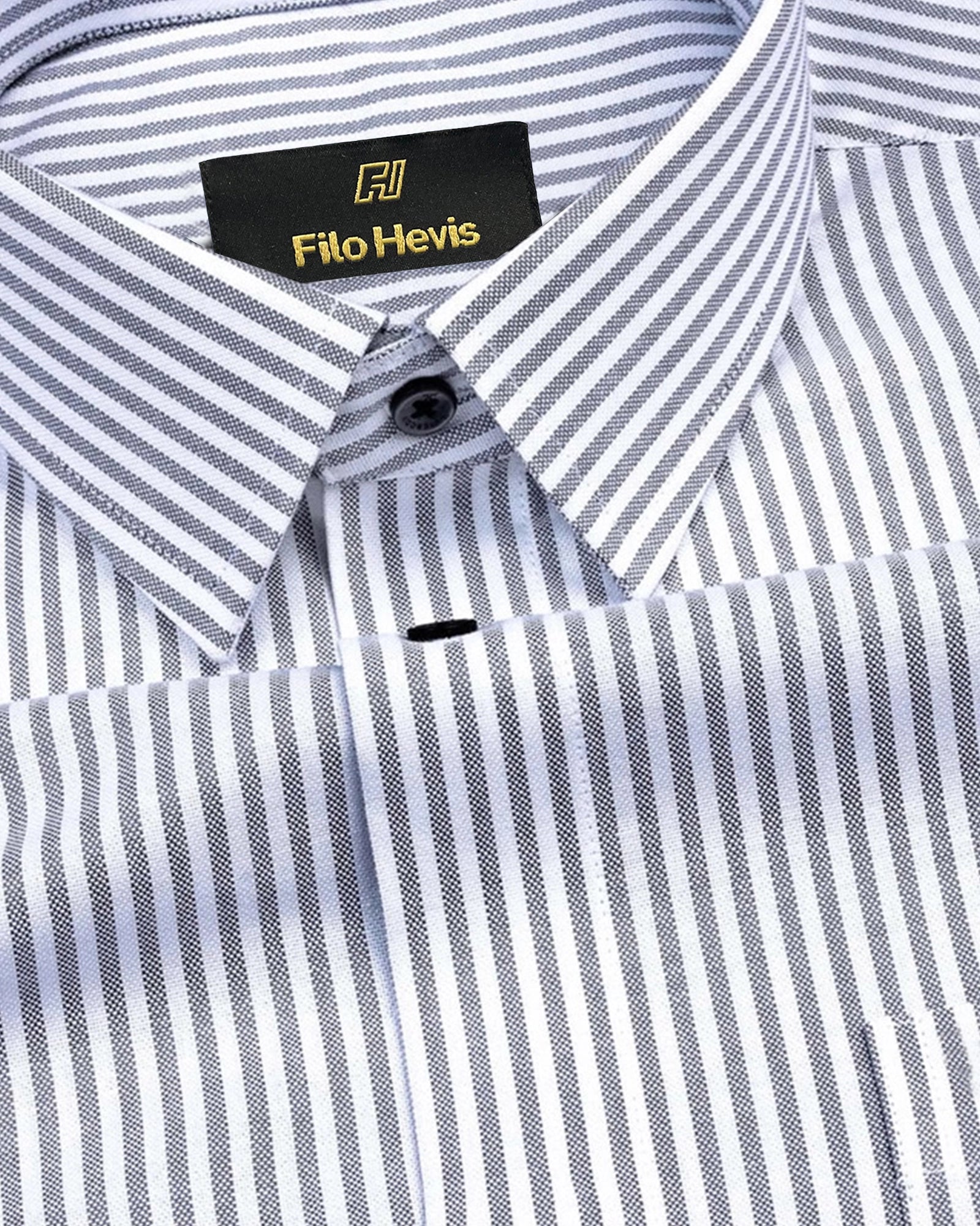 Cotton Stripe Shirt for Men |Slim fit | Grey