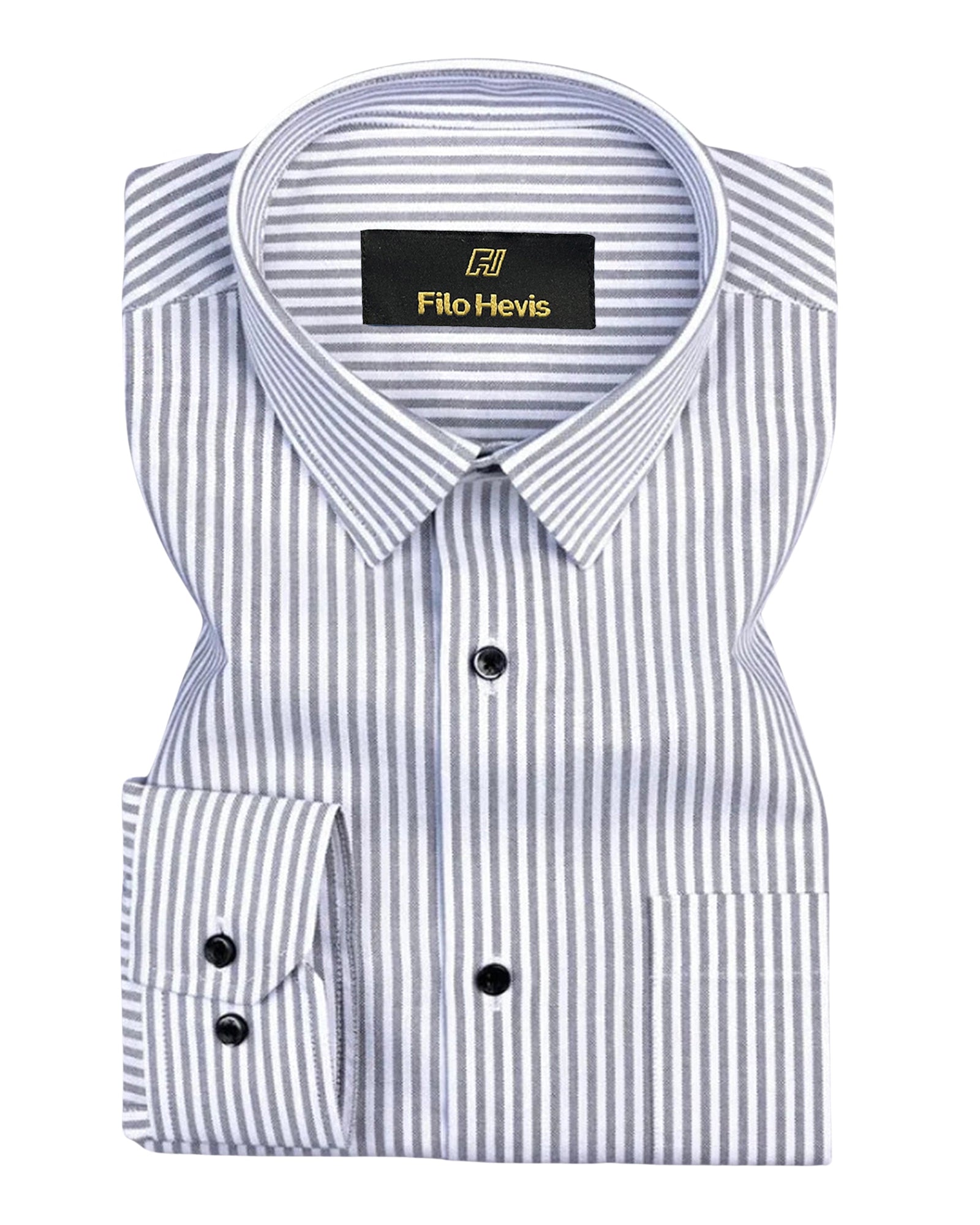 Cotton Stripe Shirt for Men |Slim fit | Grey