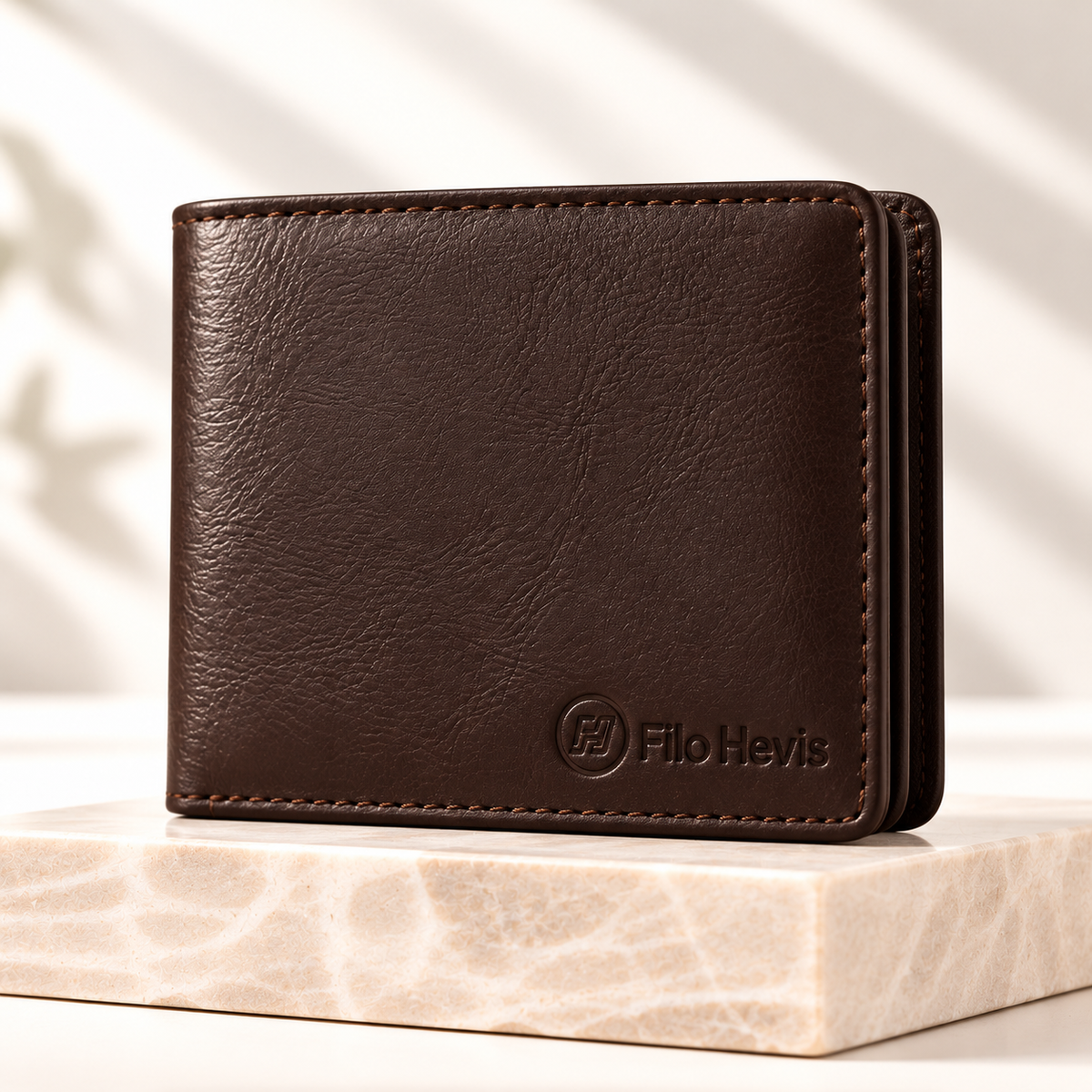 Brown Leather Bifold Wallet for Men