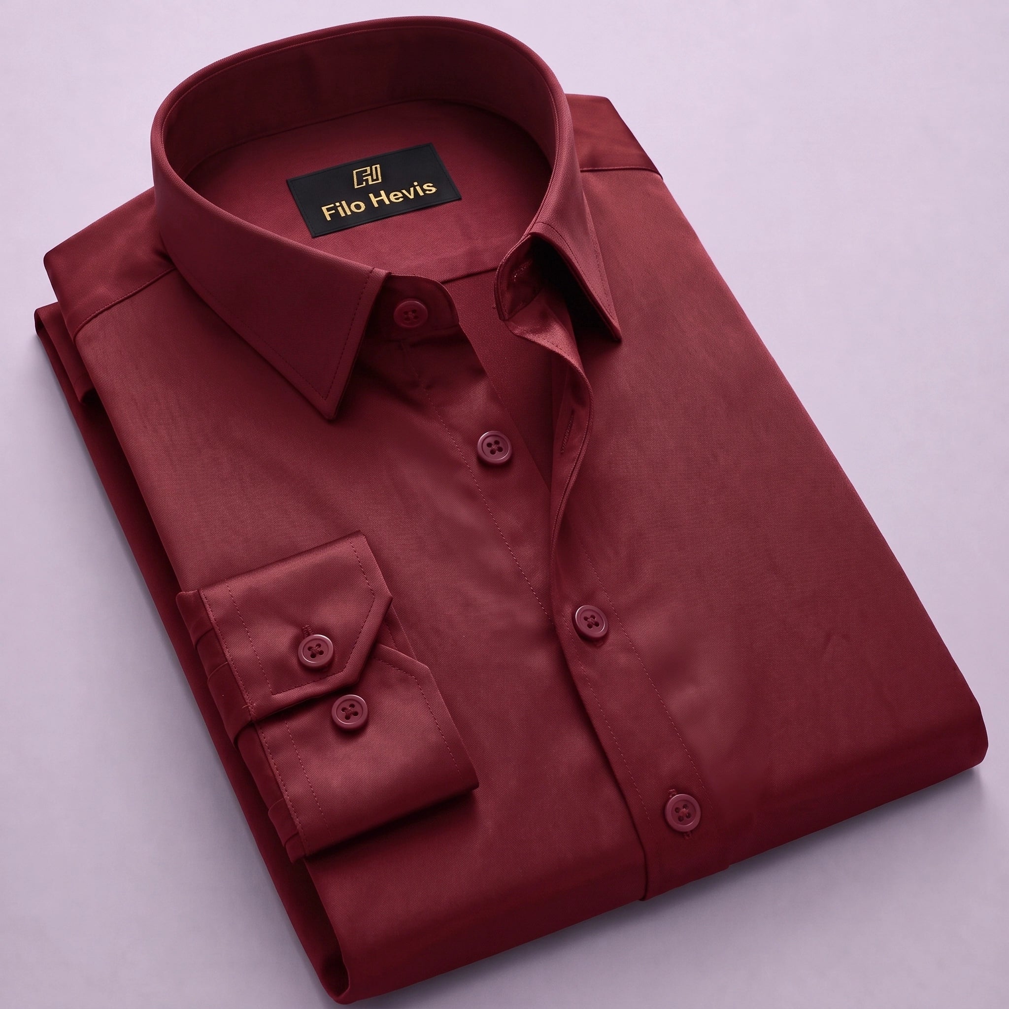 Anti Wrinkle Satin Lycra Formal Shirt (Imported Fabric)| Maroon