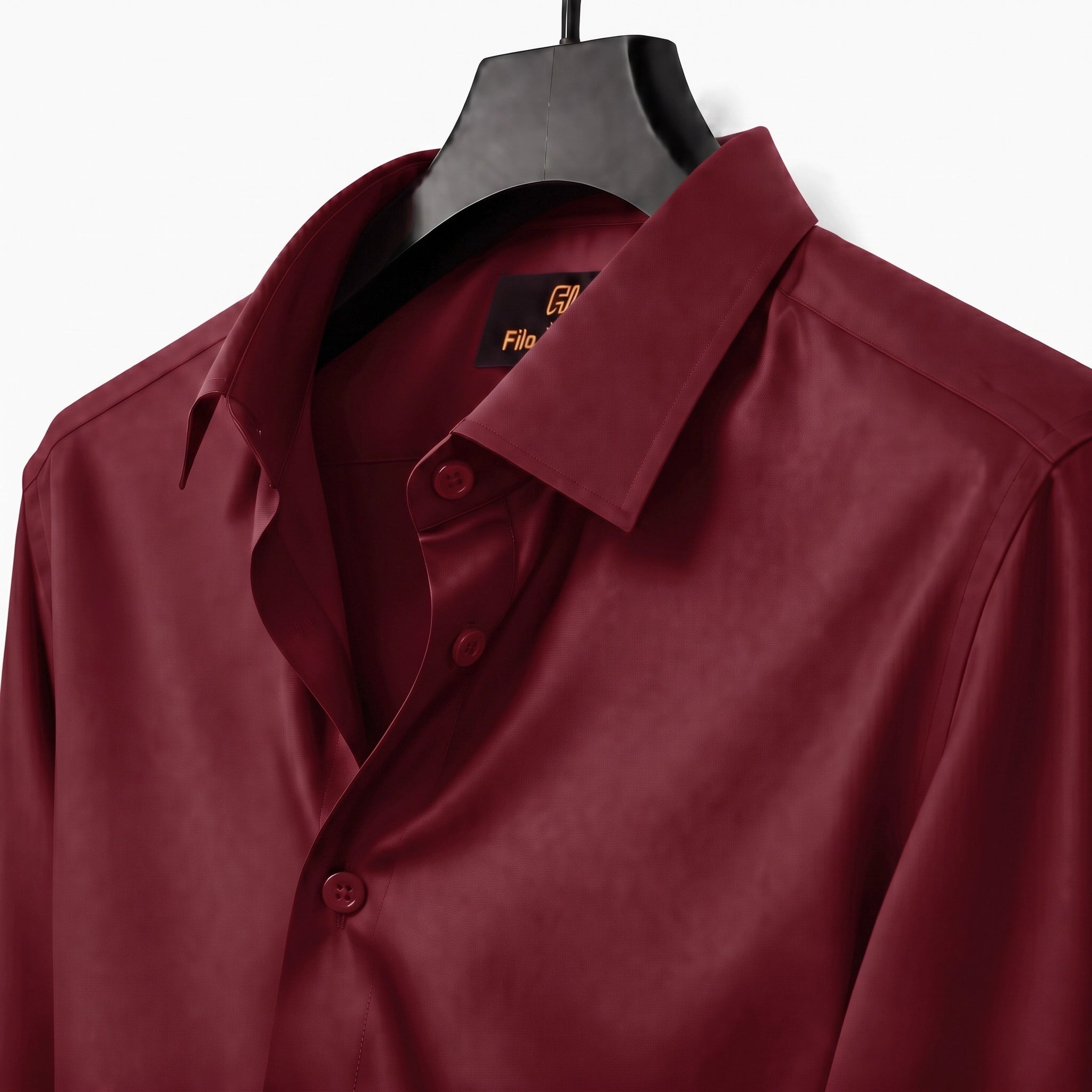 Anti Wrinkle Satin Lycra Formal Shirt (Imported Fabric)| Maroon