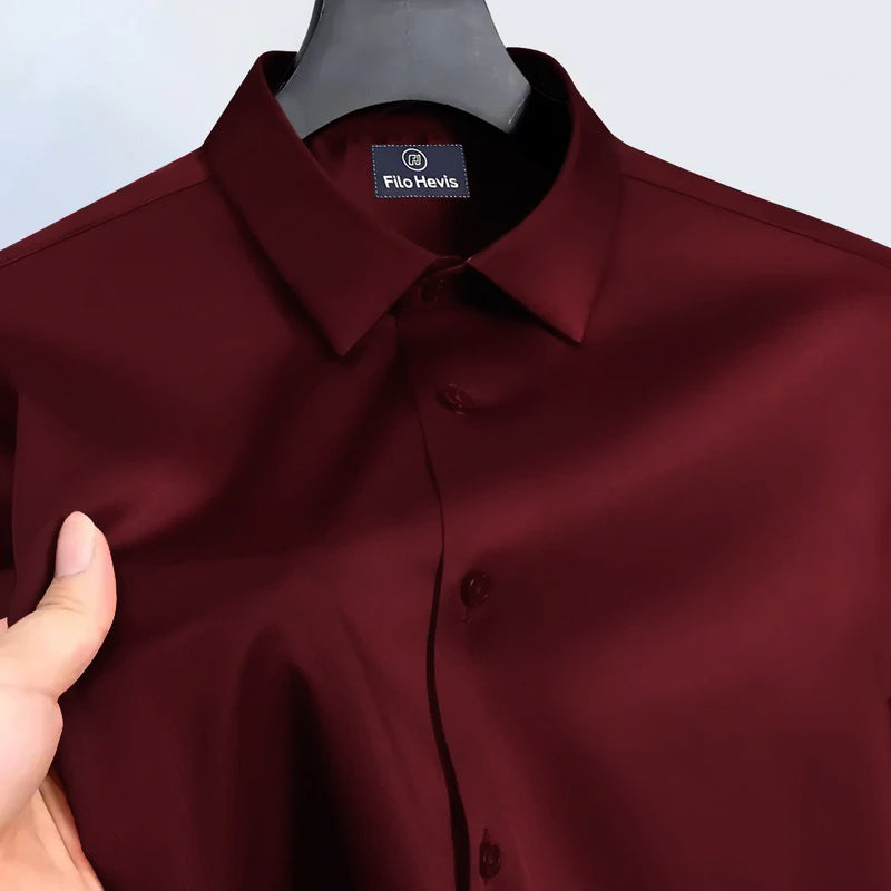 Men's Satin Lycra formal Full Sleeve Shirt Maroon