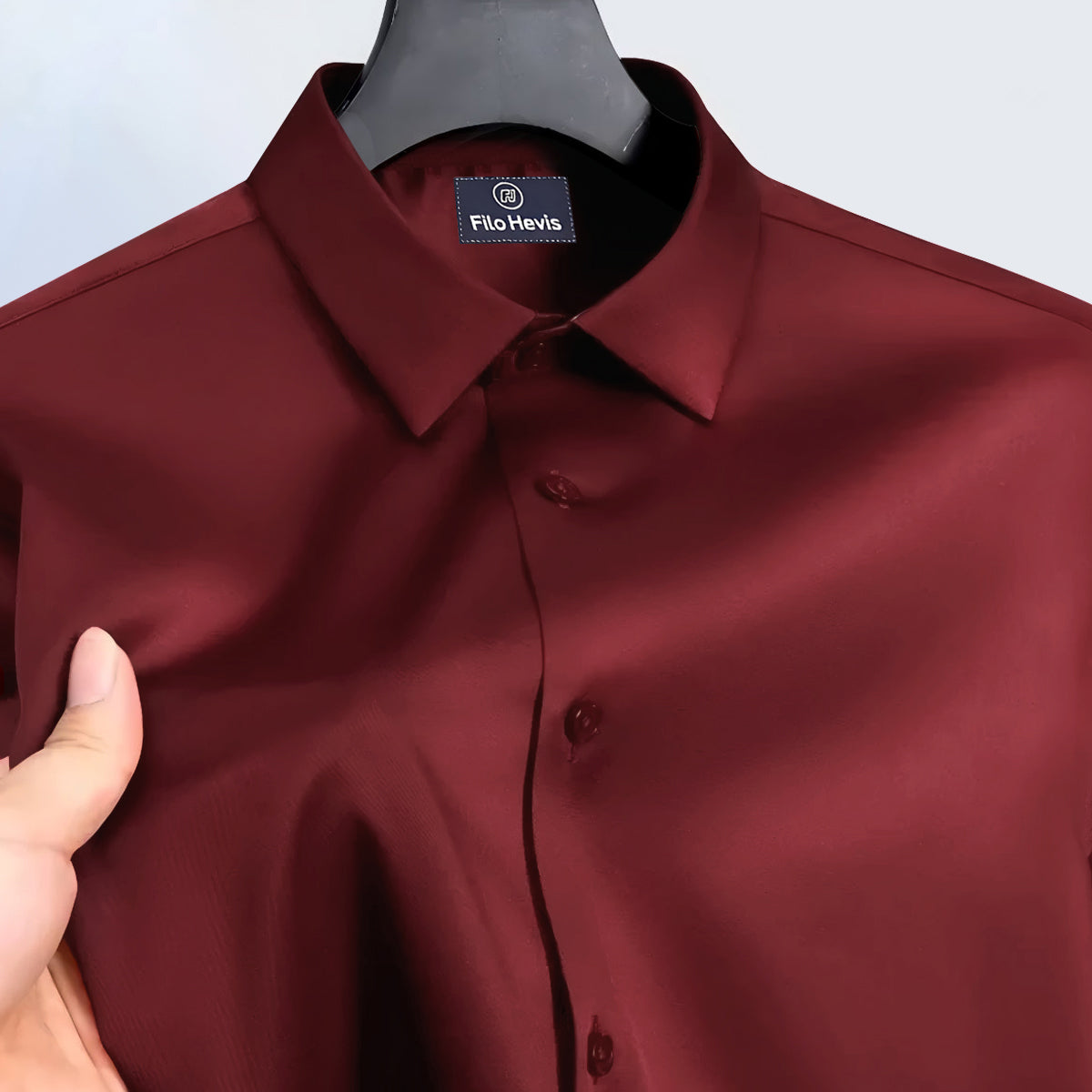 Men's Satin Lycra formal Full Sleeve Shirt Maroon