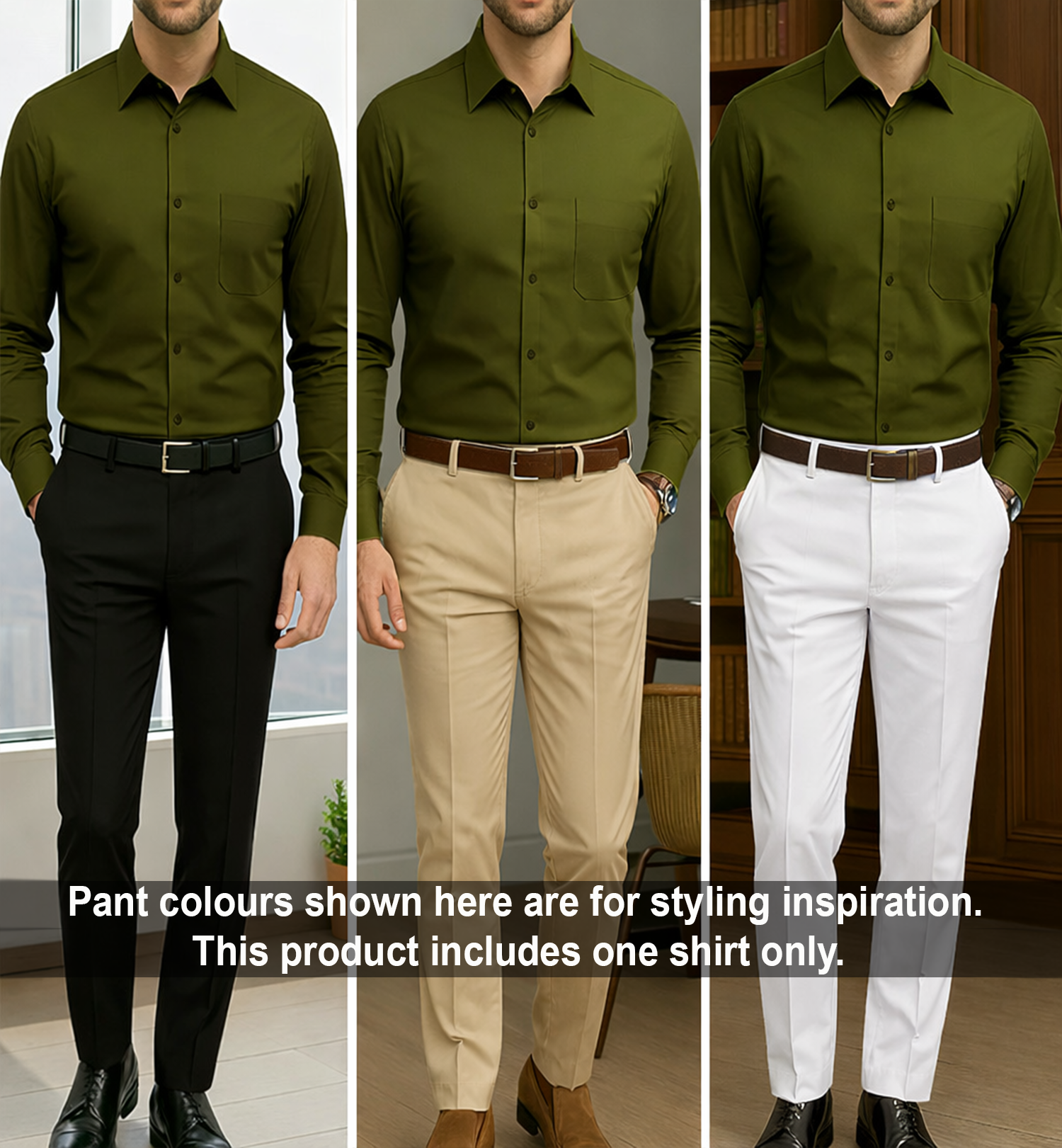 PLATINUM COTTON SATIN FORMAL SHIRT FOR MEN (Single Pocket)-Light Mehndi