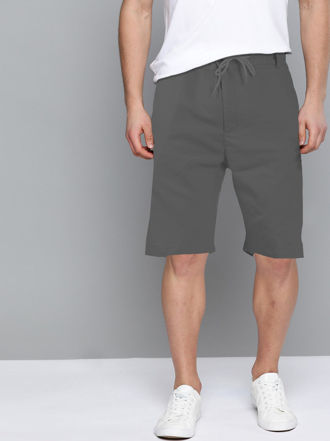 Cotton Solid Shorts Dark Grey
