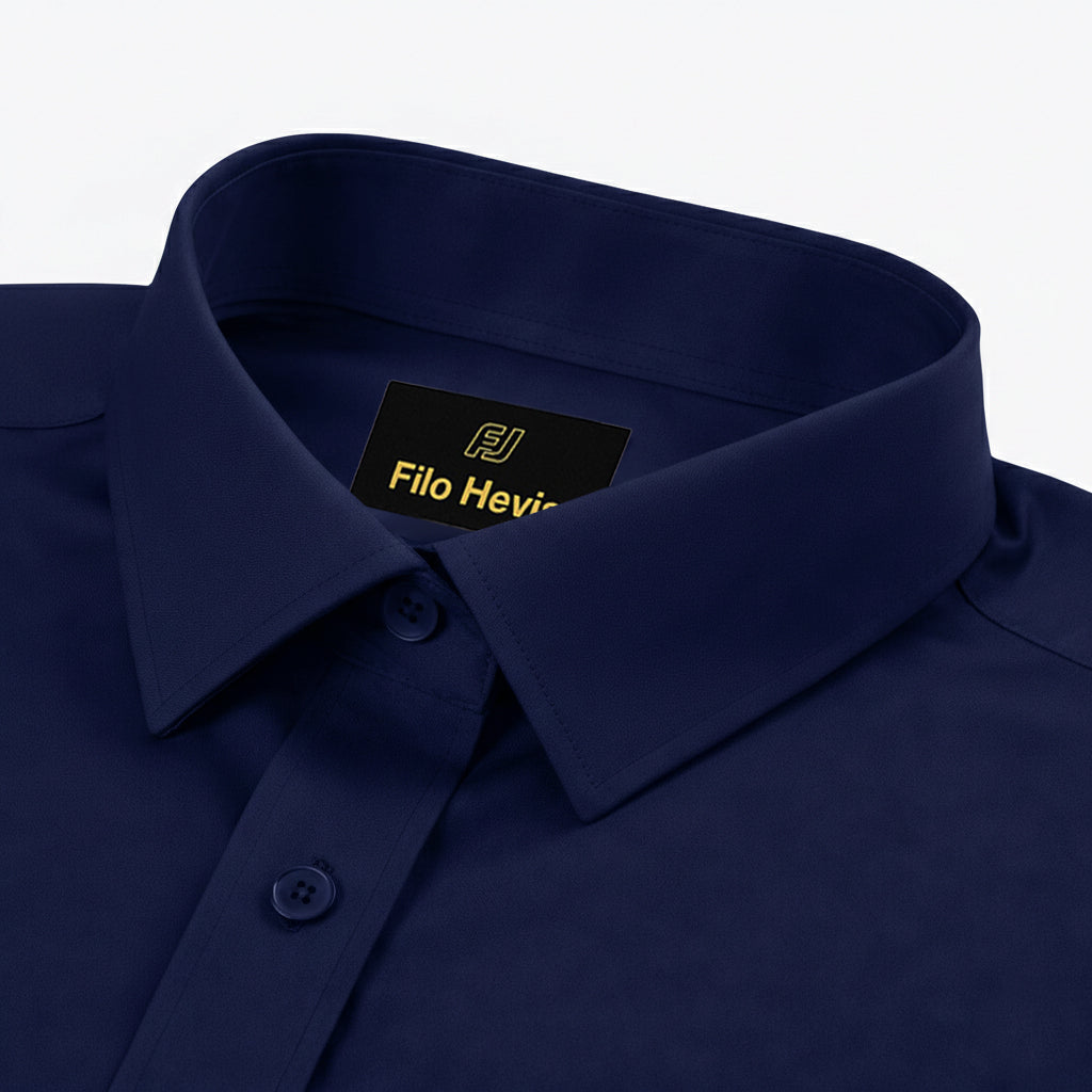 Men's Formal Regular Fit Cotton Full Sleeve Shirt-NAVY BLUE