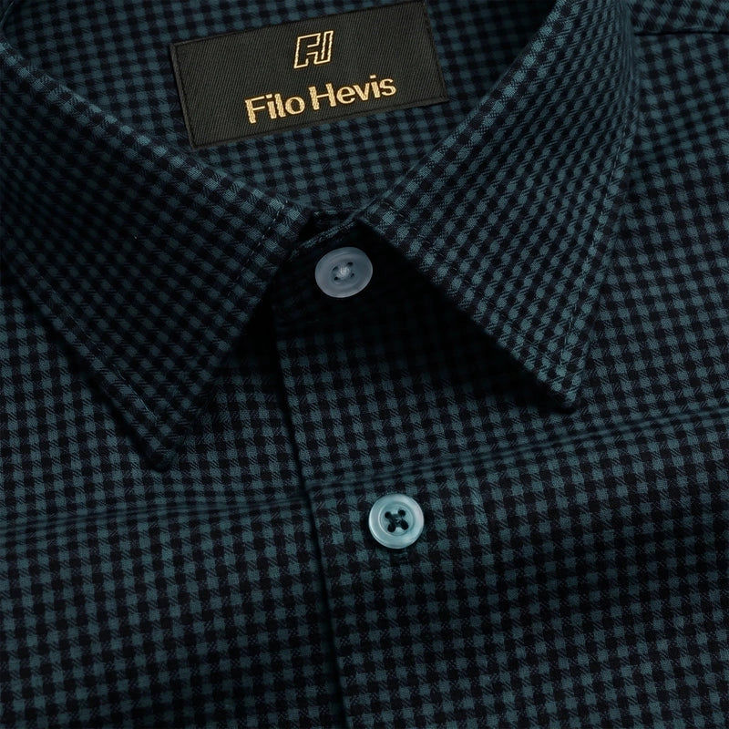Cotton Check Shirt for Men |Slim fit | Navy Blue