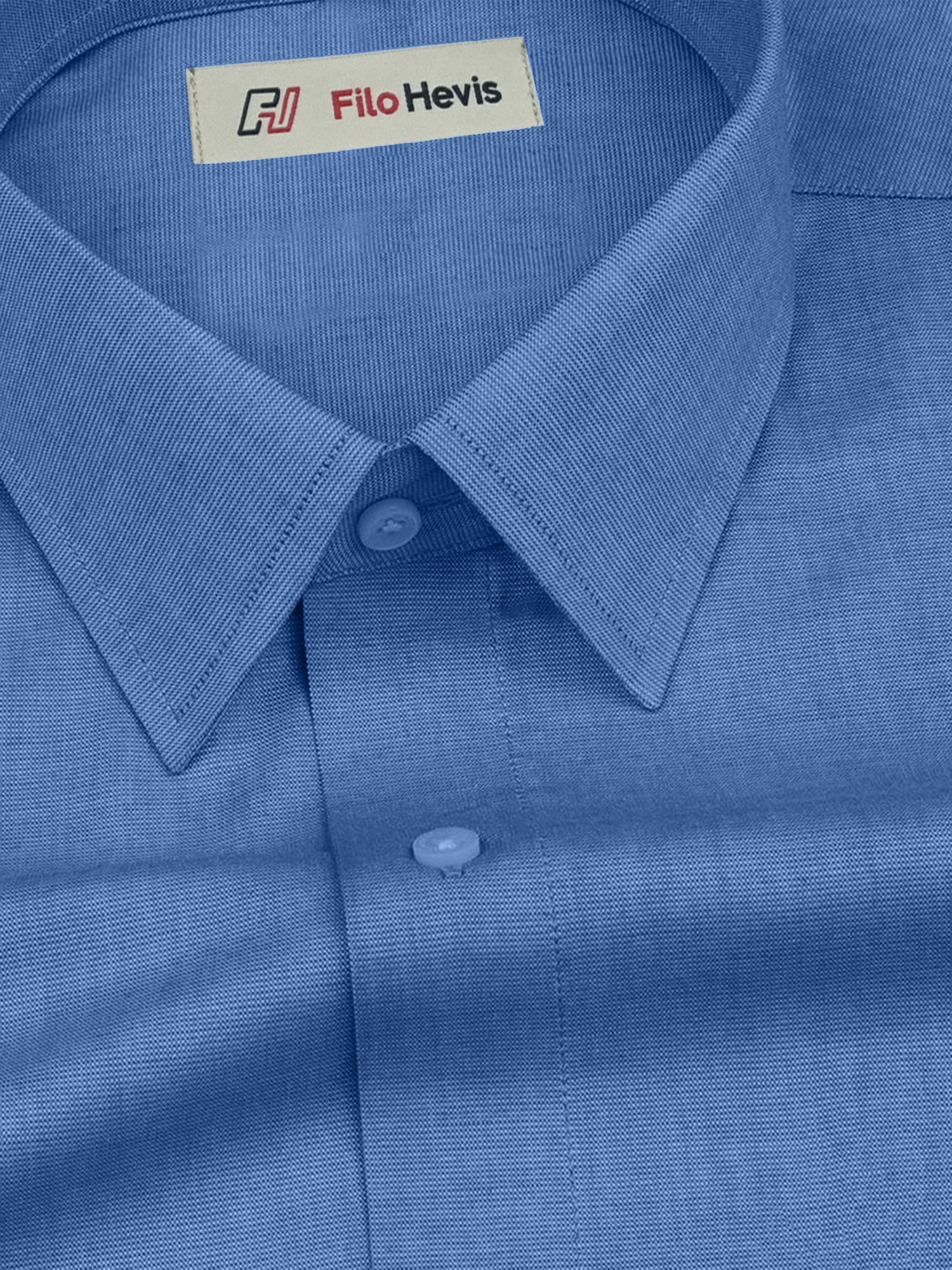 Filafil Fabric Regular Fit Single Pocket Formal Shirt Full Sleeve -Blue