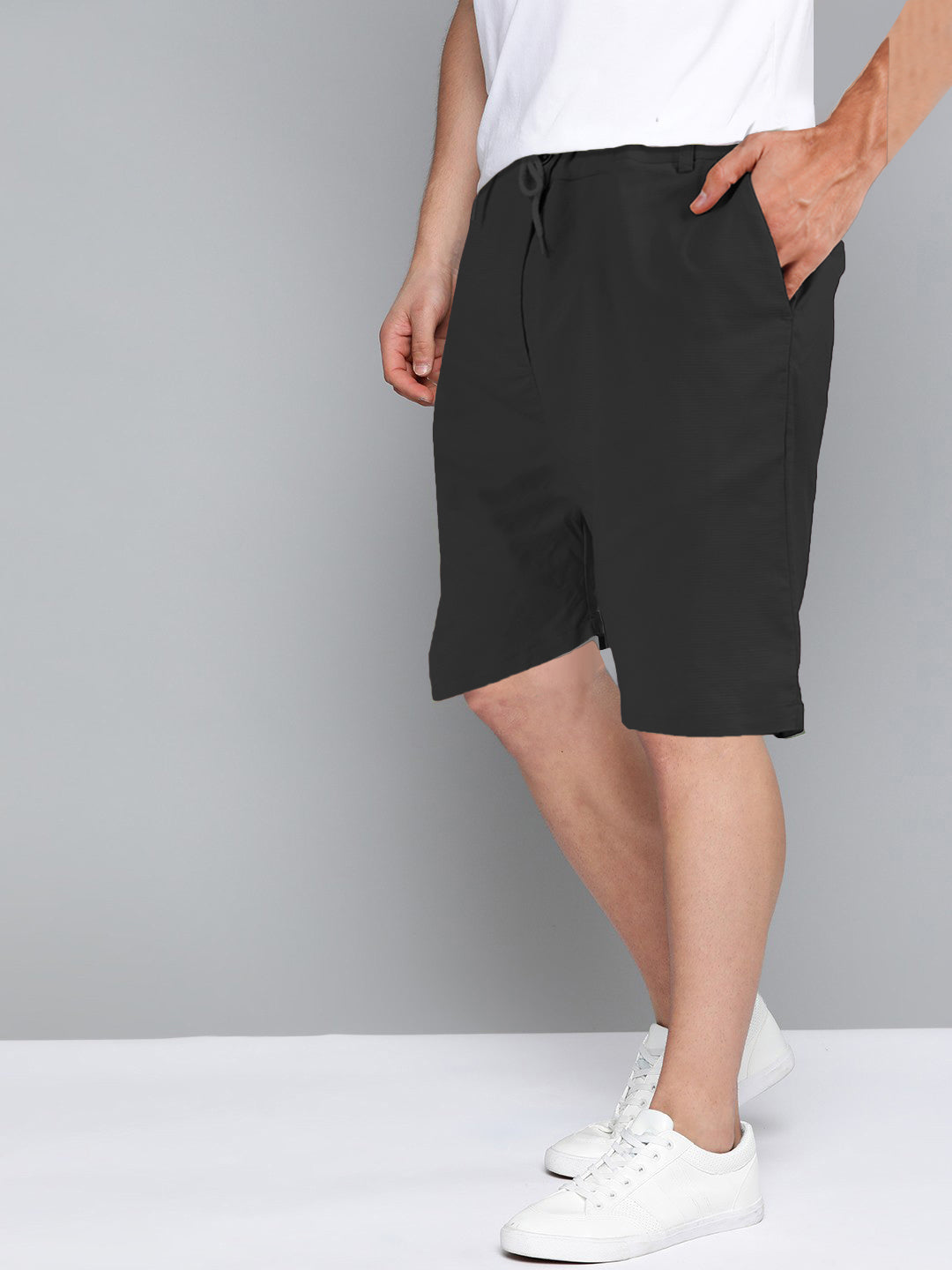 Cotton Solid Shorts Black