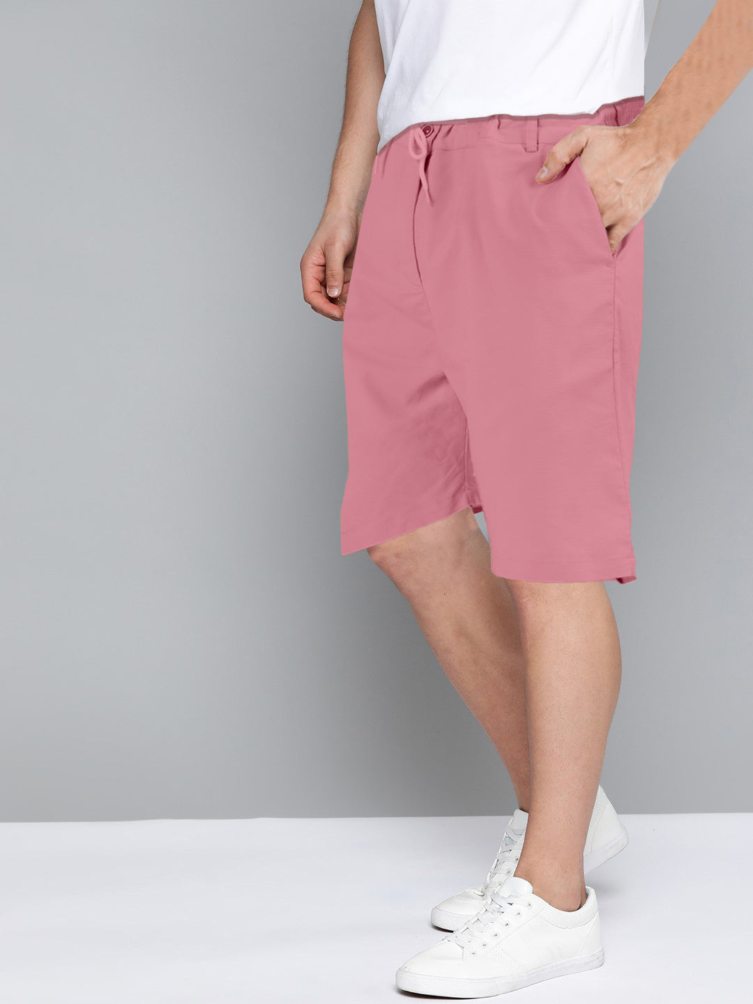 Cotton Solid Shorts Pink