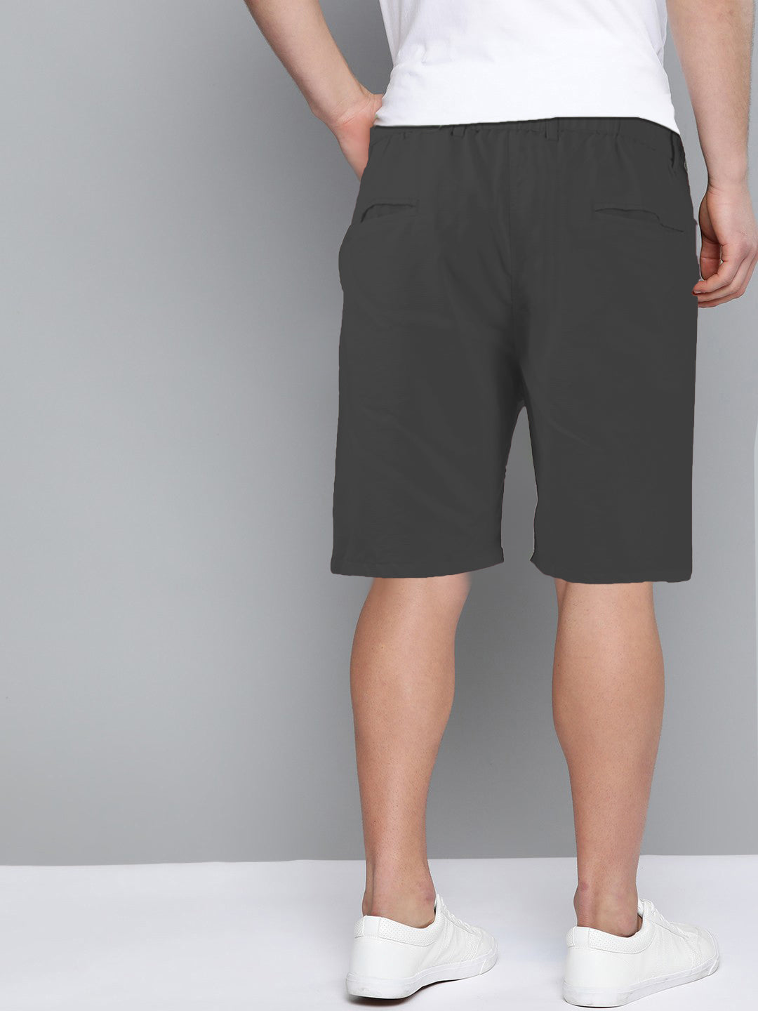 Cotton Solid Shorts Dark Grey