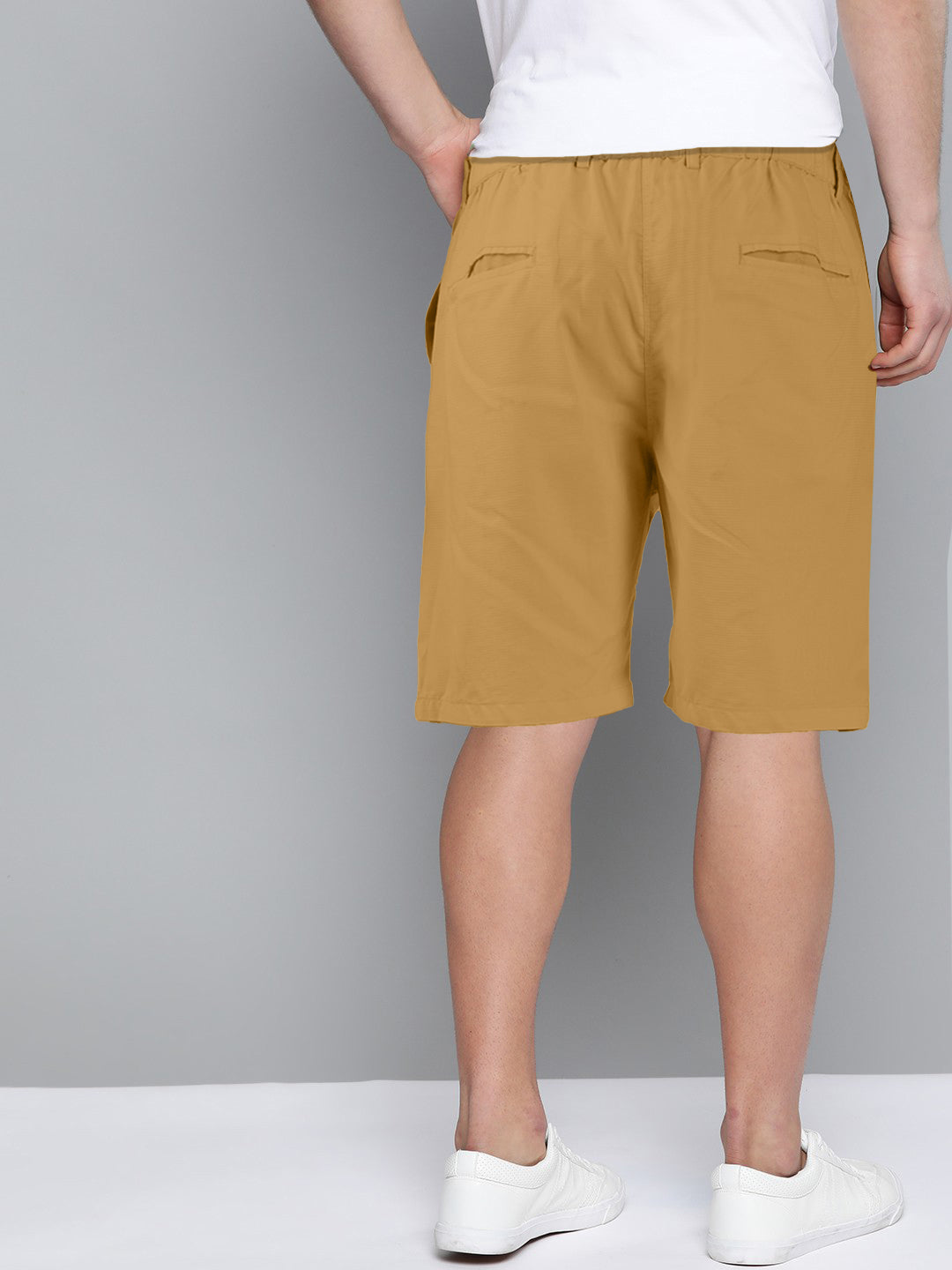 Cotton Solid Shorts Yellow