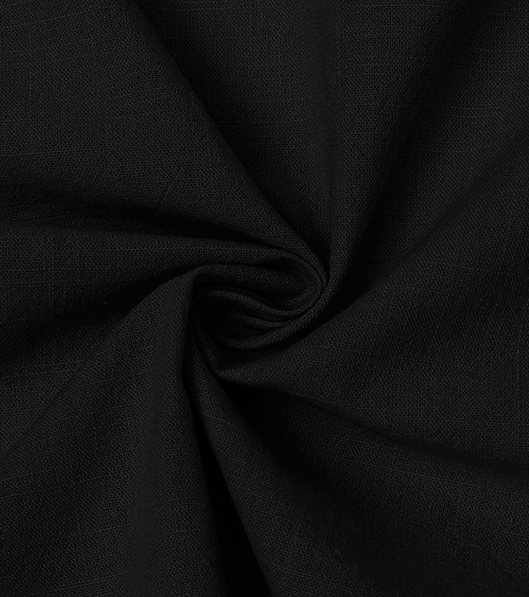 Cotton Mandarin Collar Short Kurta- Black