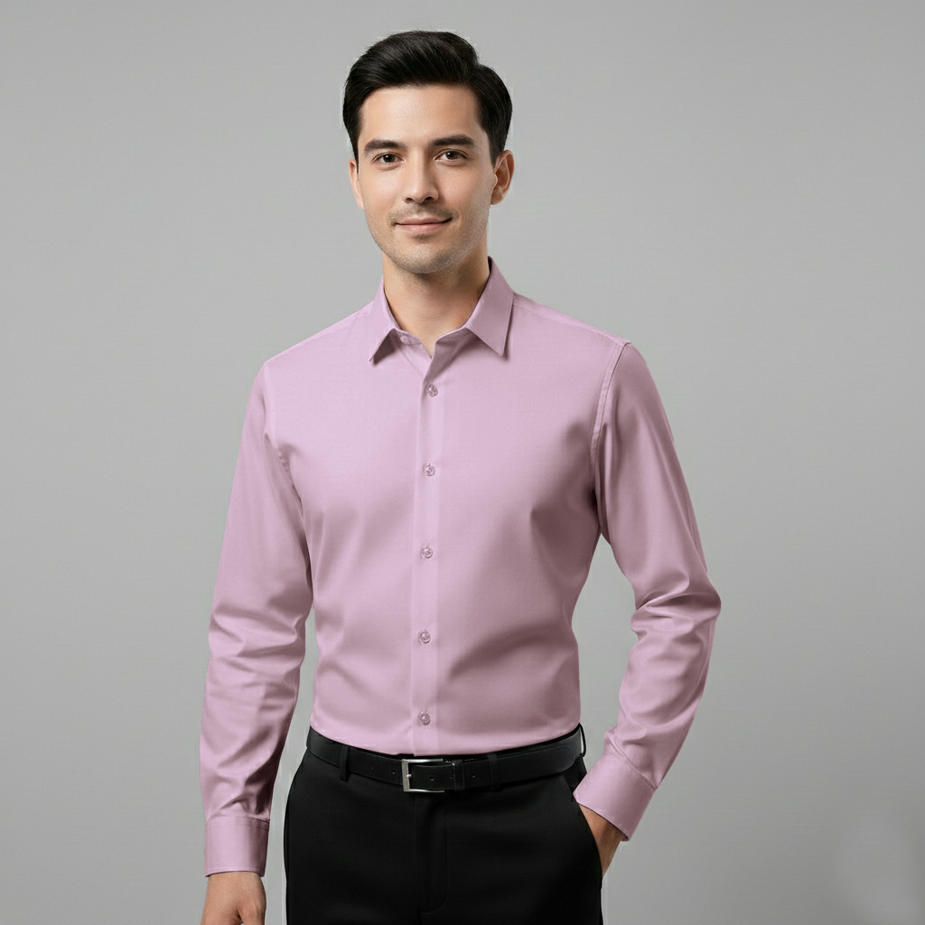 Japanese Lycra Premium Stretch Shirt–Lavender Mist | Ultra-Smooth Formal Fit | Light Onion