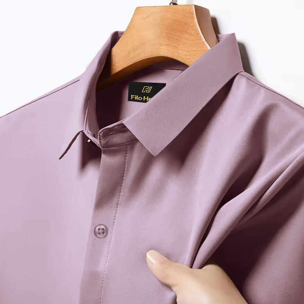 Japanese Lycra Premium Stretch Shirt–Lavender Mist | Ultra-Smooth Formal Fit | Light Onion