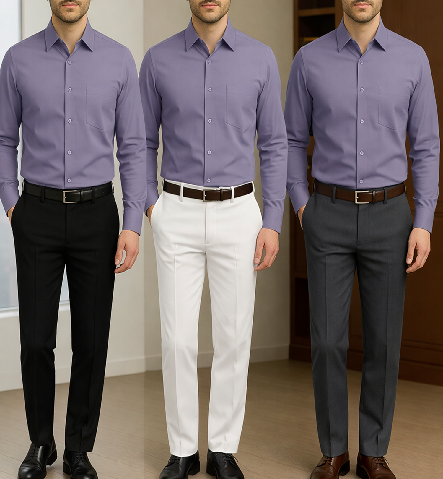 PLATINUM COTTON SATIN FORMAL SHIRT FOR MEN (Single Pocket)-Onion