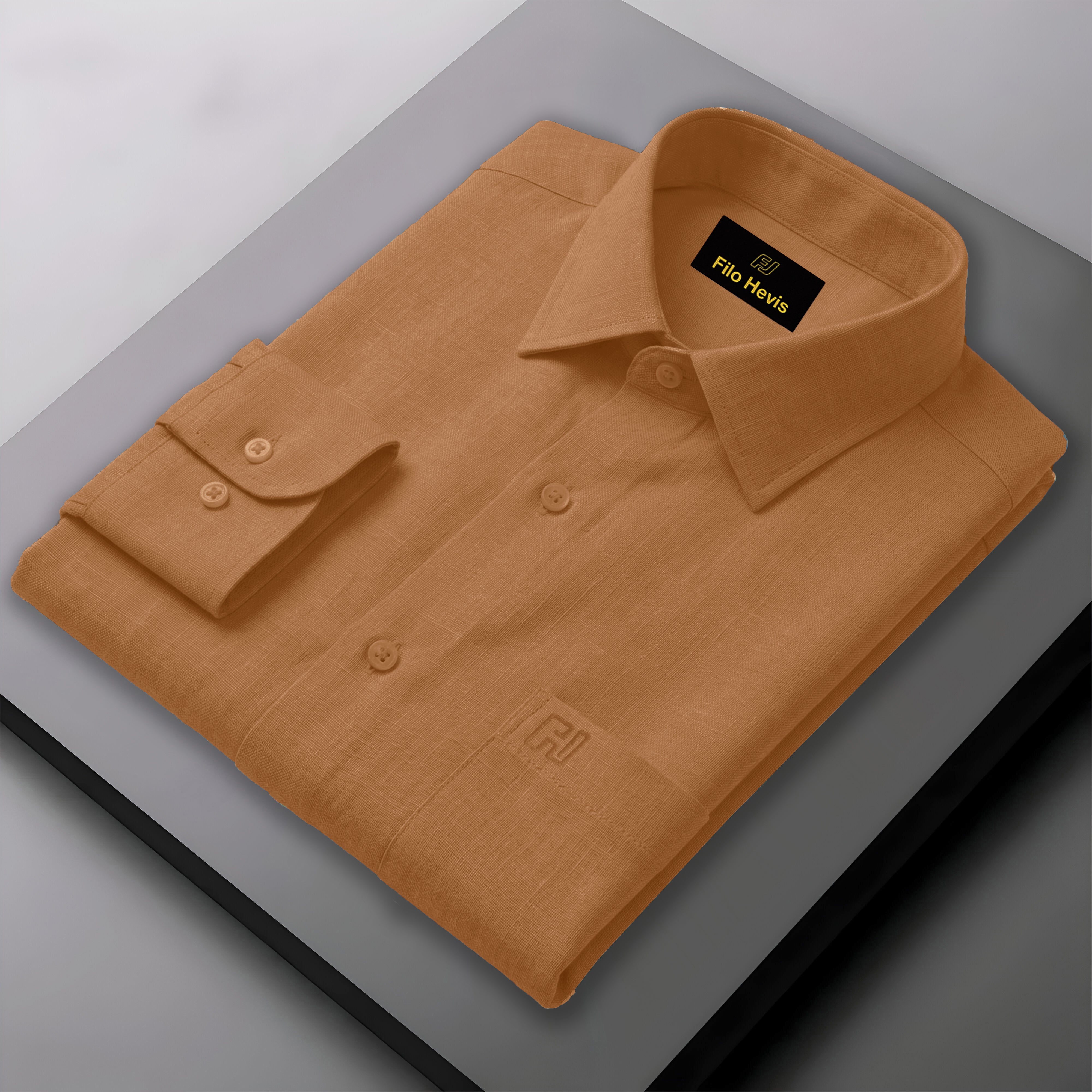 FINE LINEN SHIRTS FOR MEN (Full Sleeves)-Orange