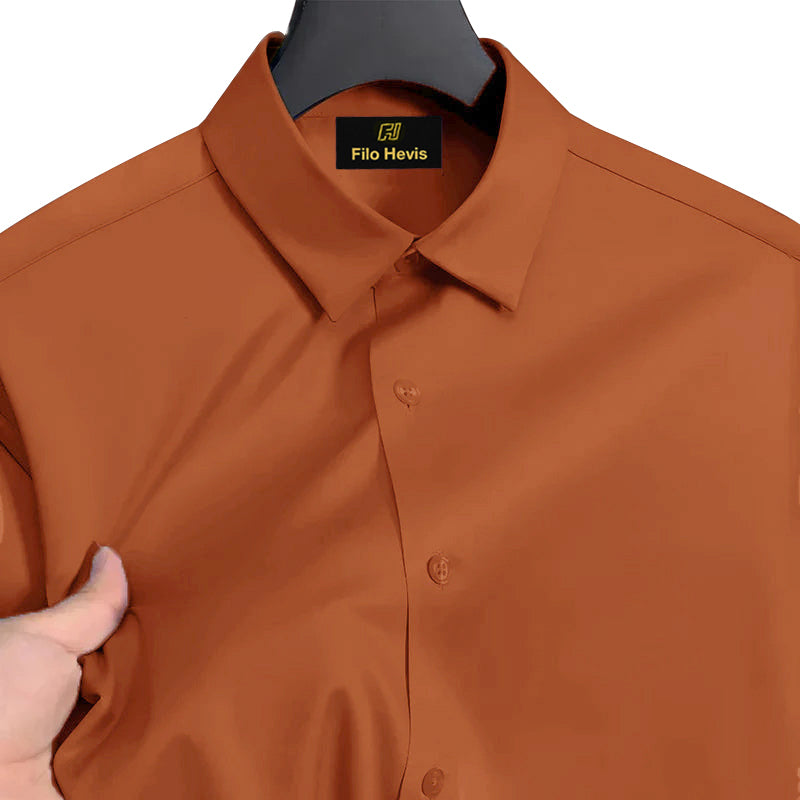 Men’s Satin Lycra Formal Shirt (Imported Fabric)| Orange