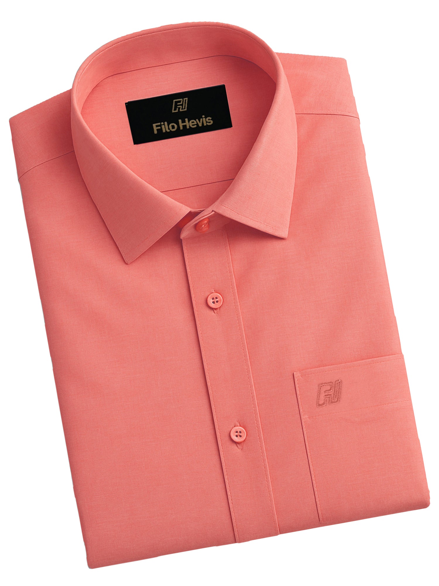 Filafil Fabric Regular Fit Single Pocket Formal Shirt Full Sleeve -Peach