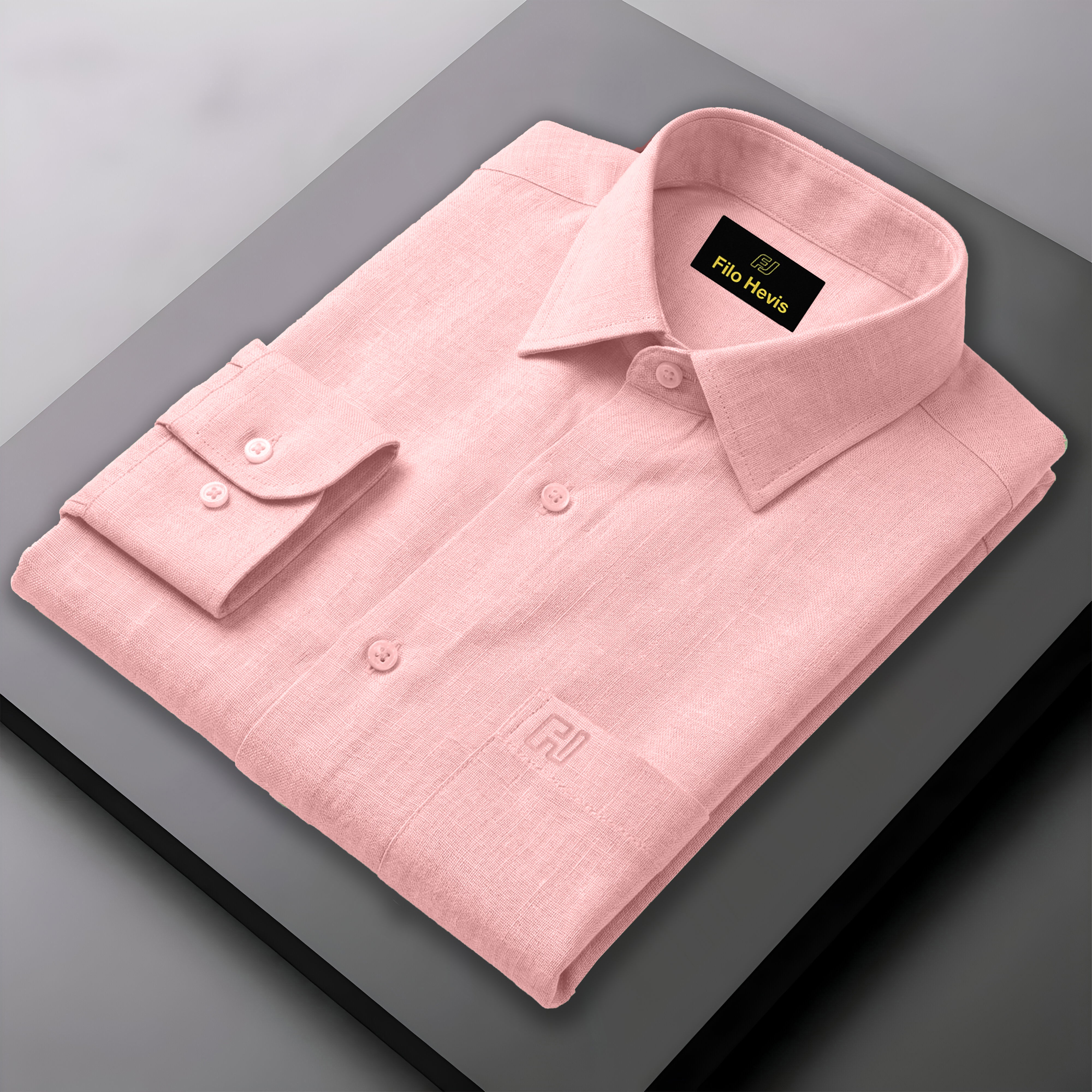 FINE LINEN SHIRTS FOR MEN (Full Sleeves)-Peach