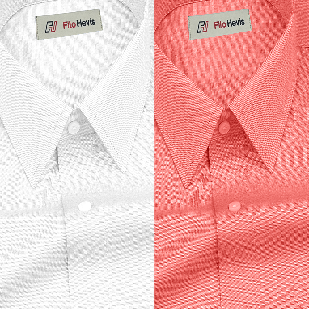 Combo of 2 Filafil Fabric Regular Fit Formal Shirts – White & Peach (Single Pocket)