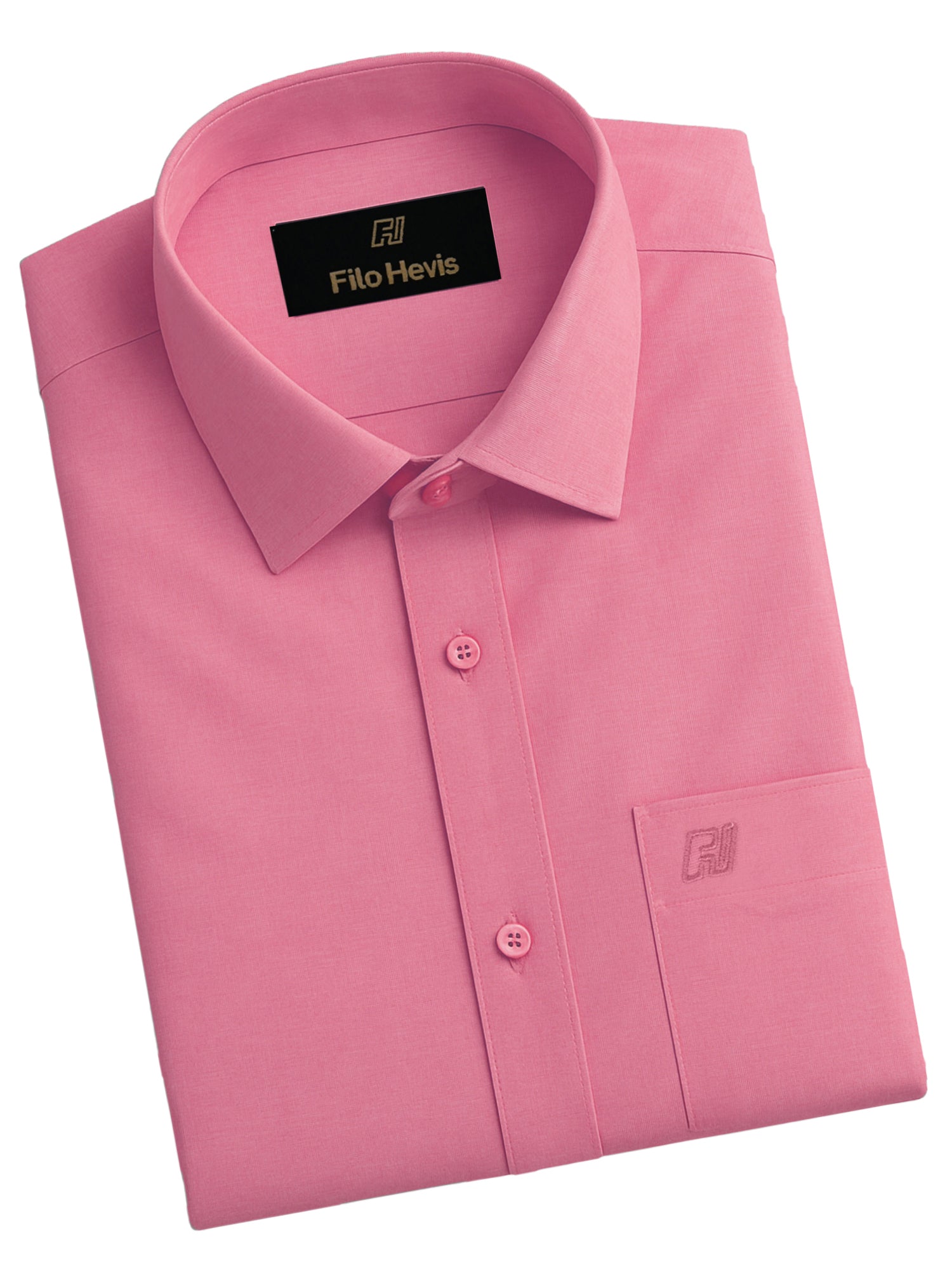 Filafil Fabric Regular Fit Single Pocket Formal Shirt Full Sleeve -Pink