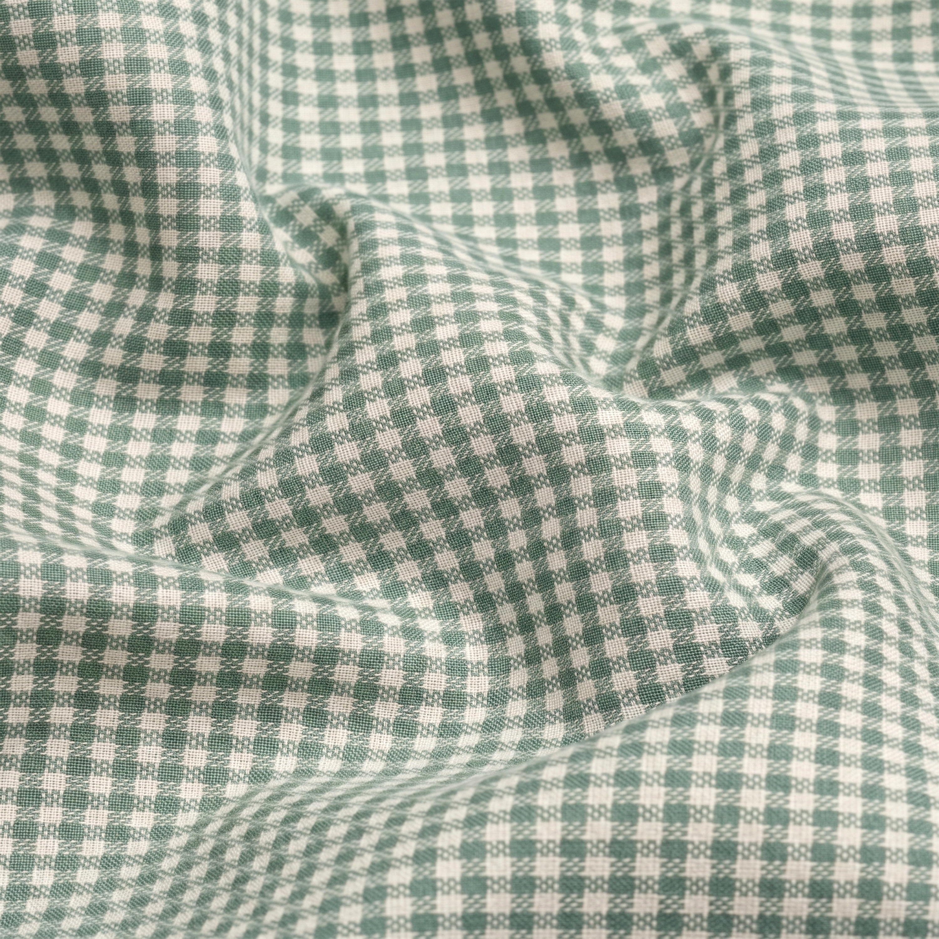 Men's Cotton Check Shirt-Pista-Green, Regular Fit, All-Day Comfort