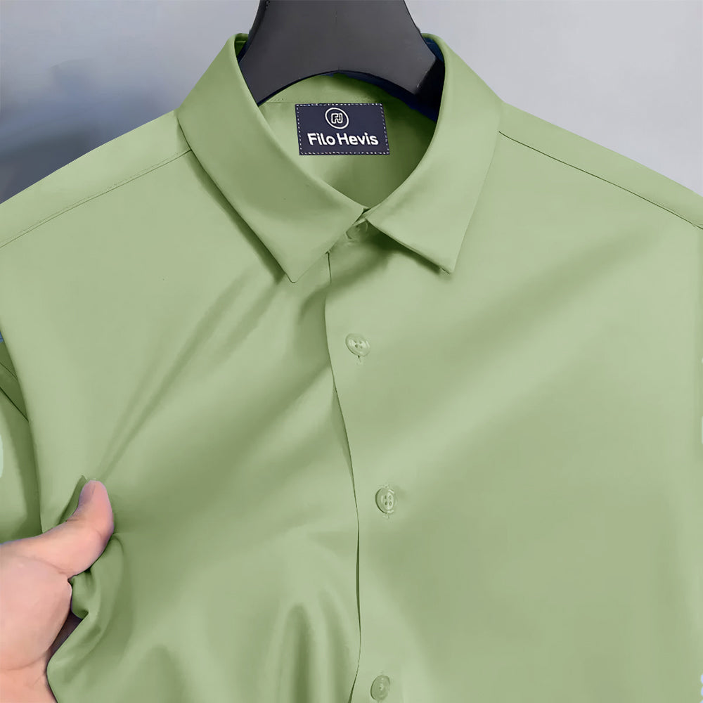 Men's Satin Lycra formal  Full Sleeve Shirt Pista Green