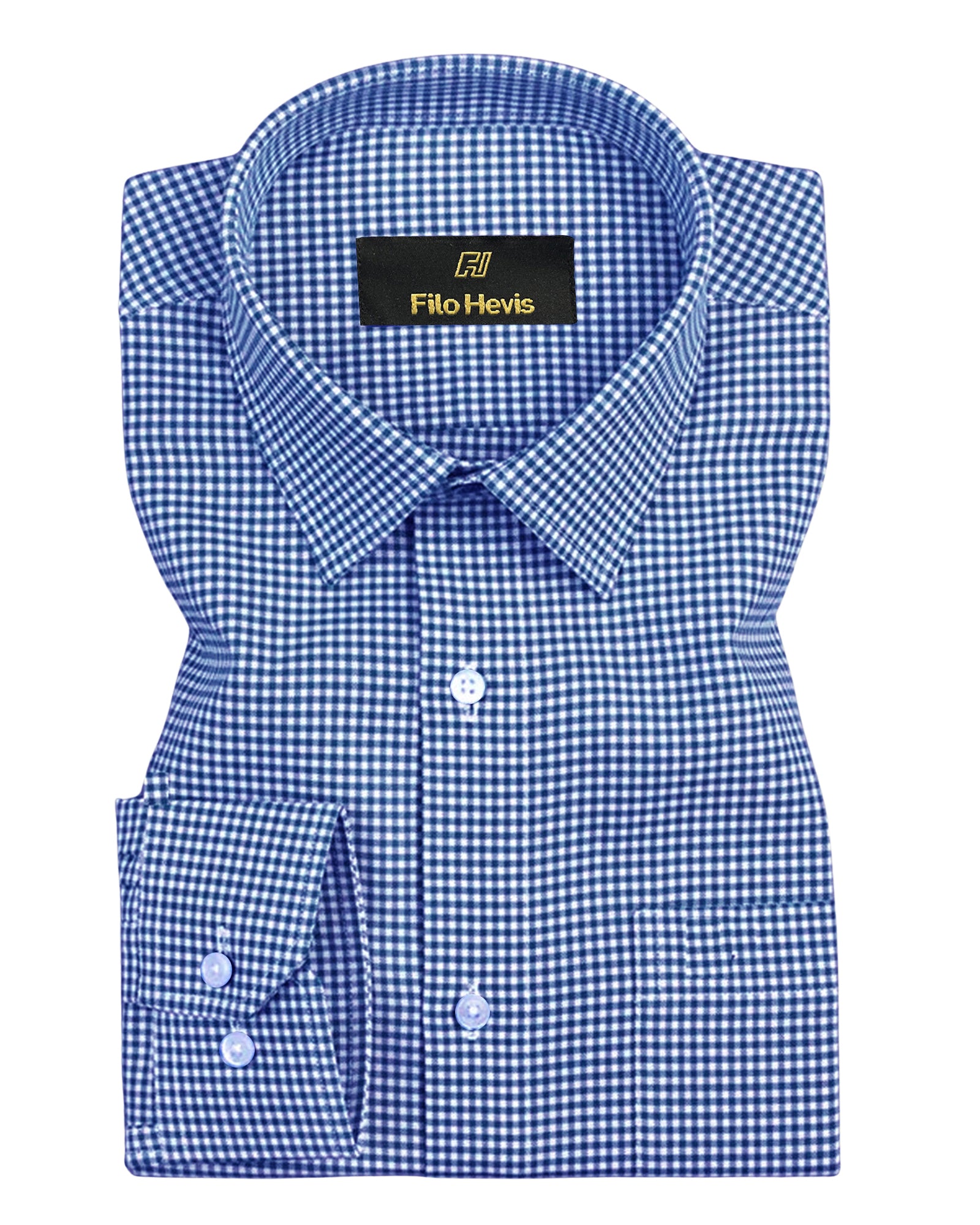 Men's Cotton Check Shirt-Royal Blue, Regular Fit, All-Day Comfort