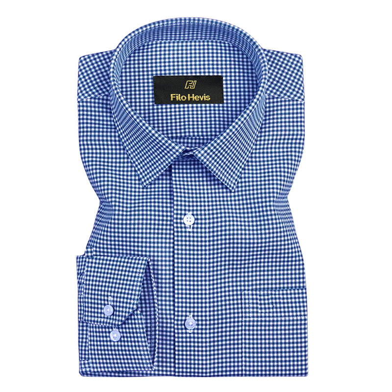 Cotton Check Shirt for Men |Slim fit | Royal Blue