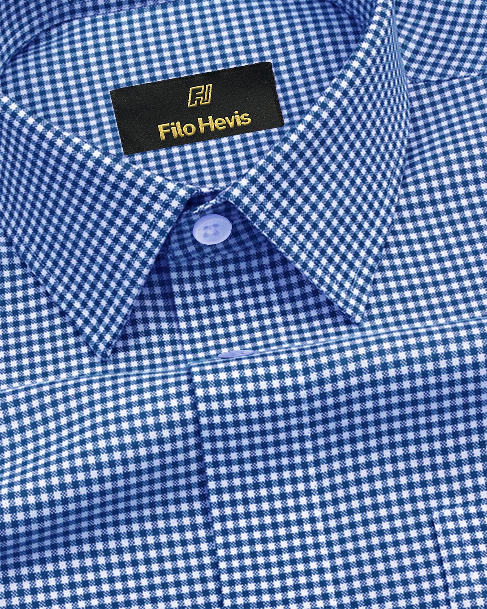 Men's Cotton Check Shirt-Royal Blue, Regular Fit, All-Day Comfort